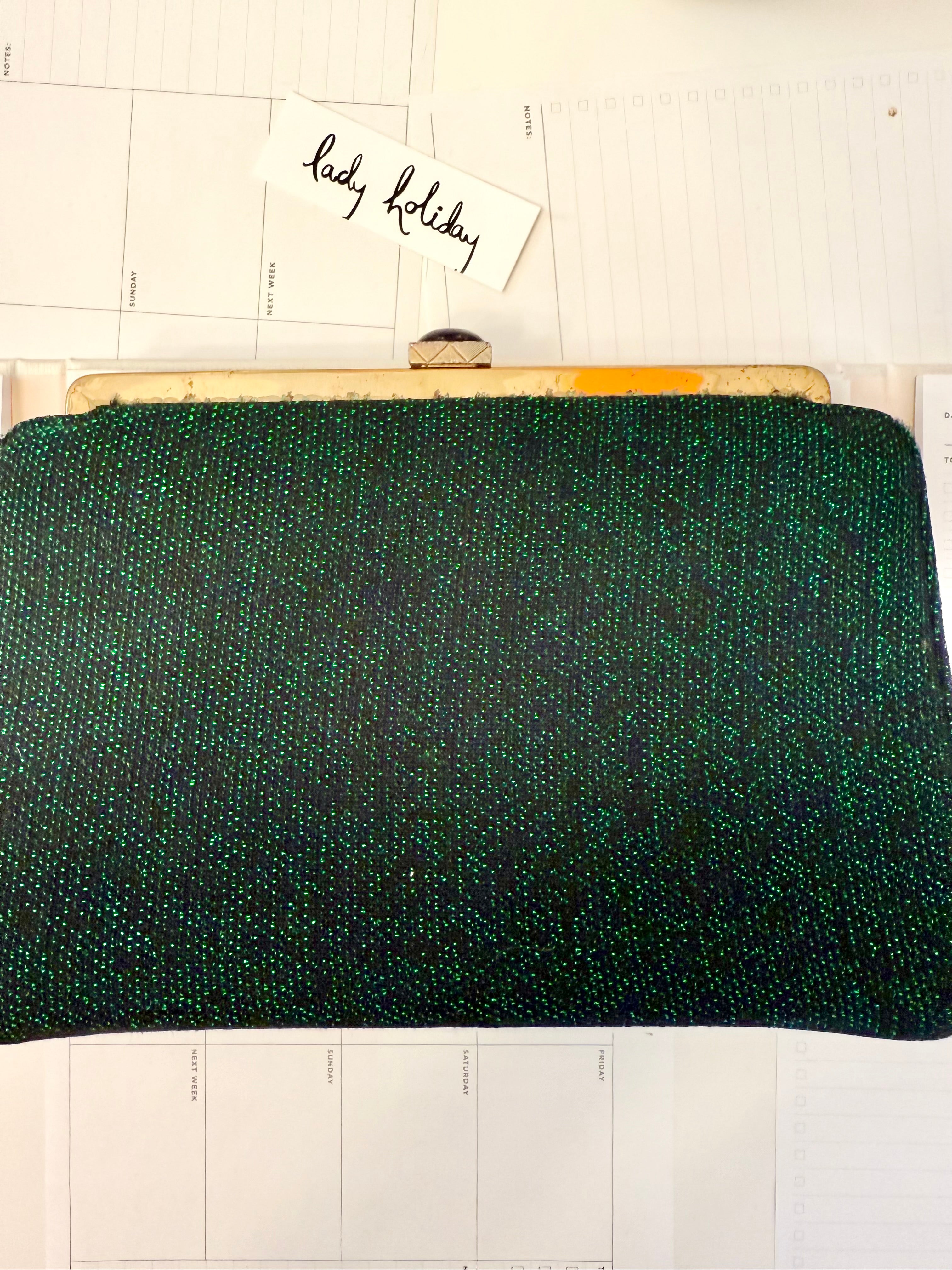 1960's Emerald green delightful evening bag.... so elegant