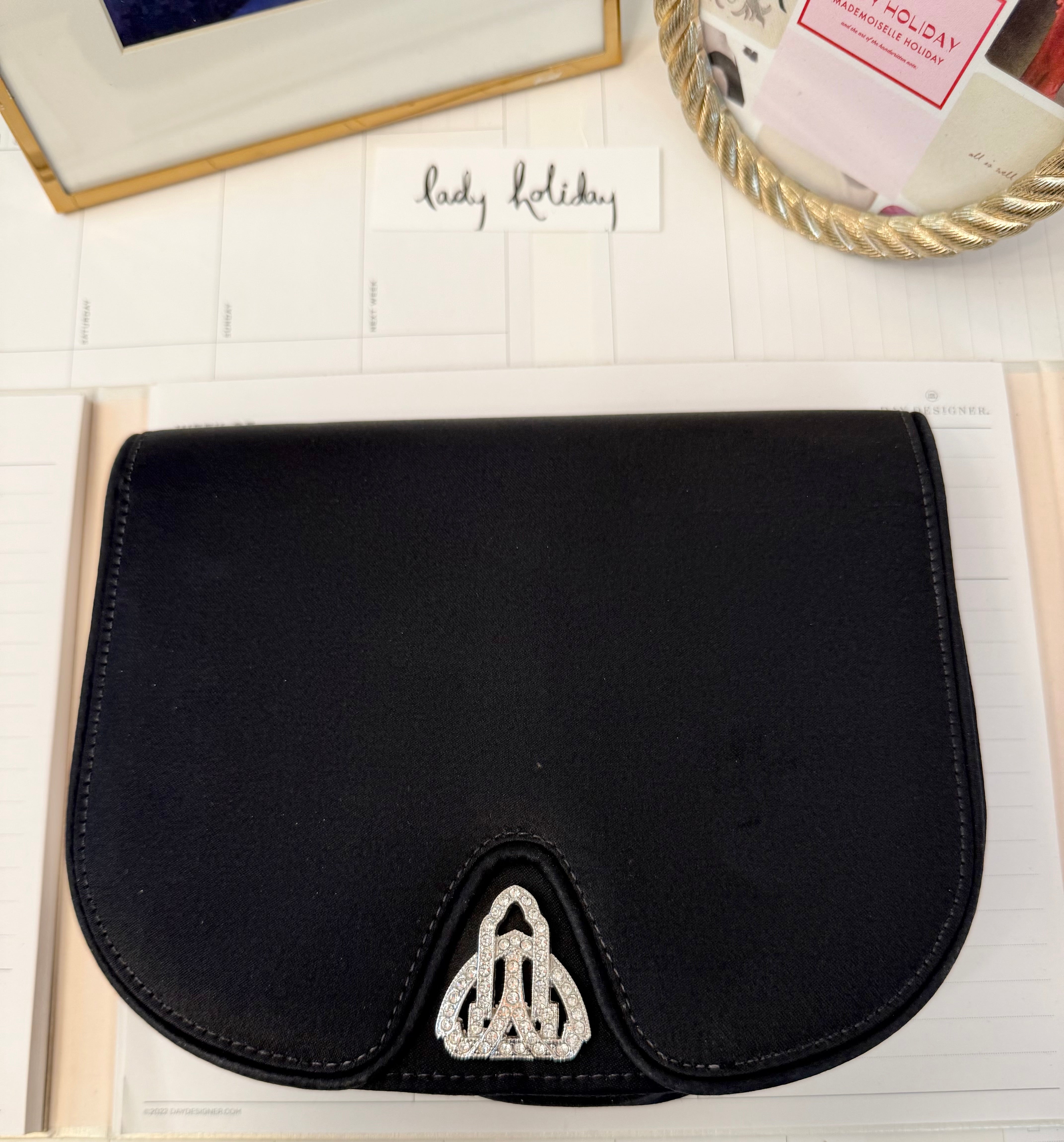 The most divine Anne Klein satin evening bag....so darling