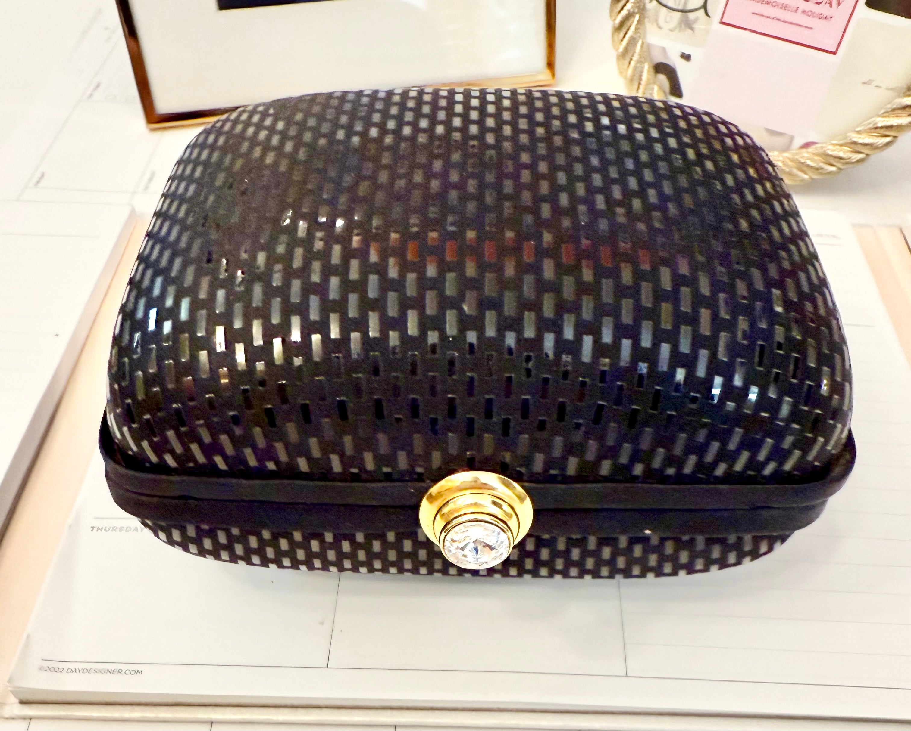 Vintage Made in Italy hard case purse with St. John chain.... so extraordinary