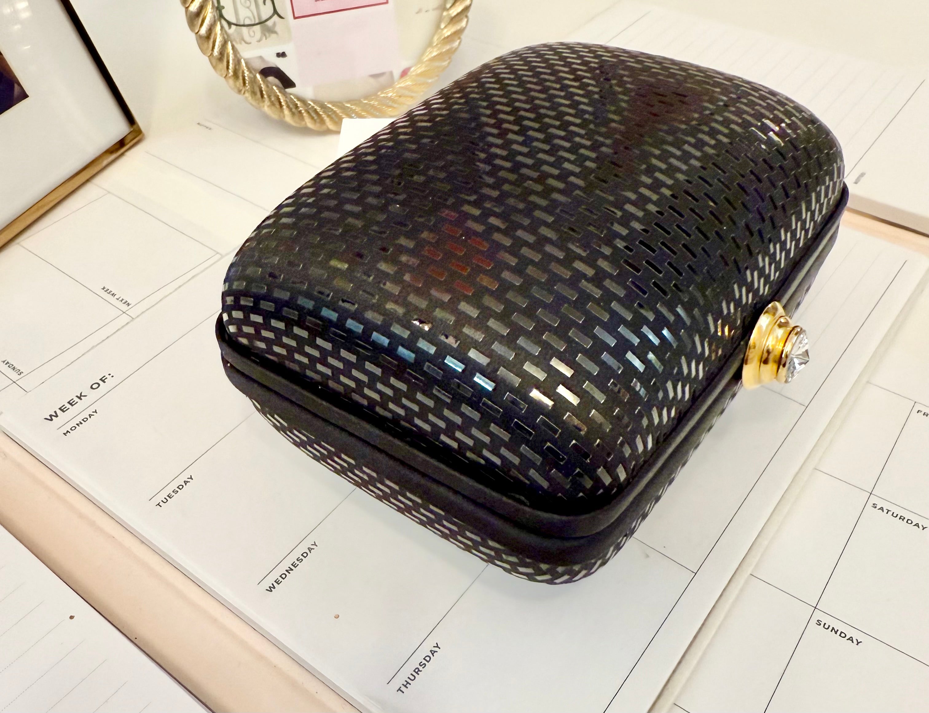 Vintage Made in Italy hard case purse with St. John chain.... so extraordinary