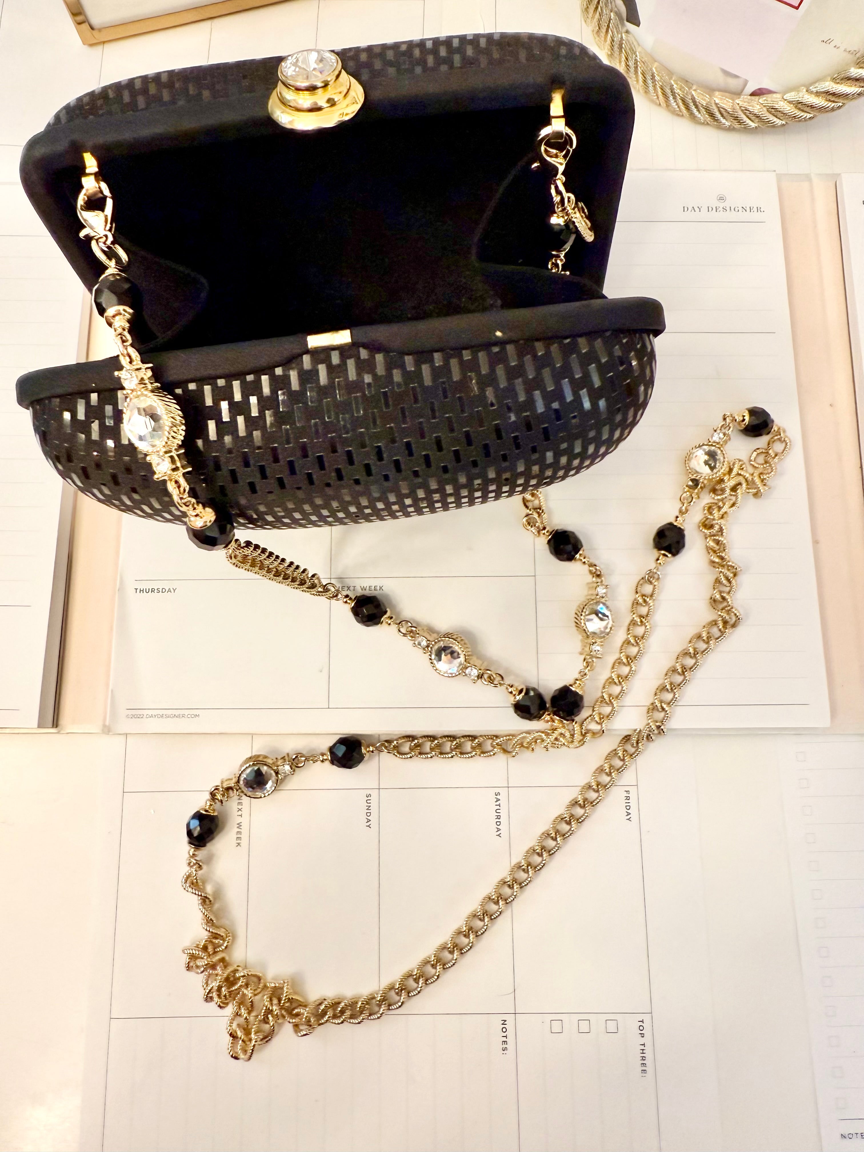 Vintage Made in Italy hard case purse with St. John chain.... so extraordinary