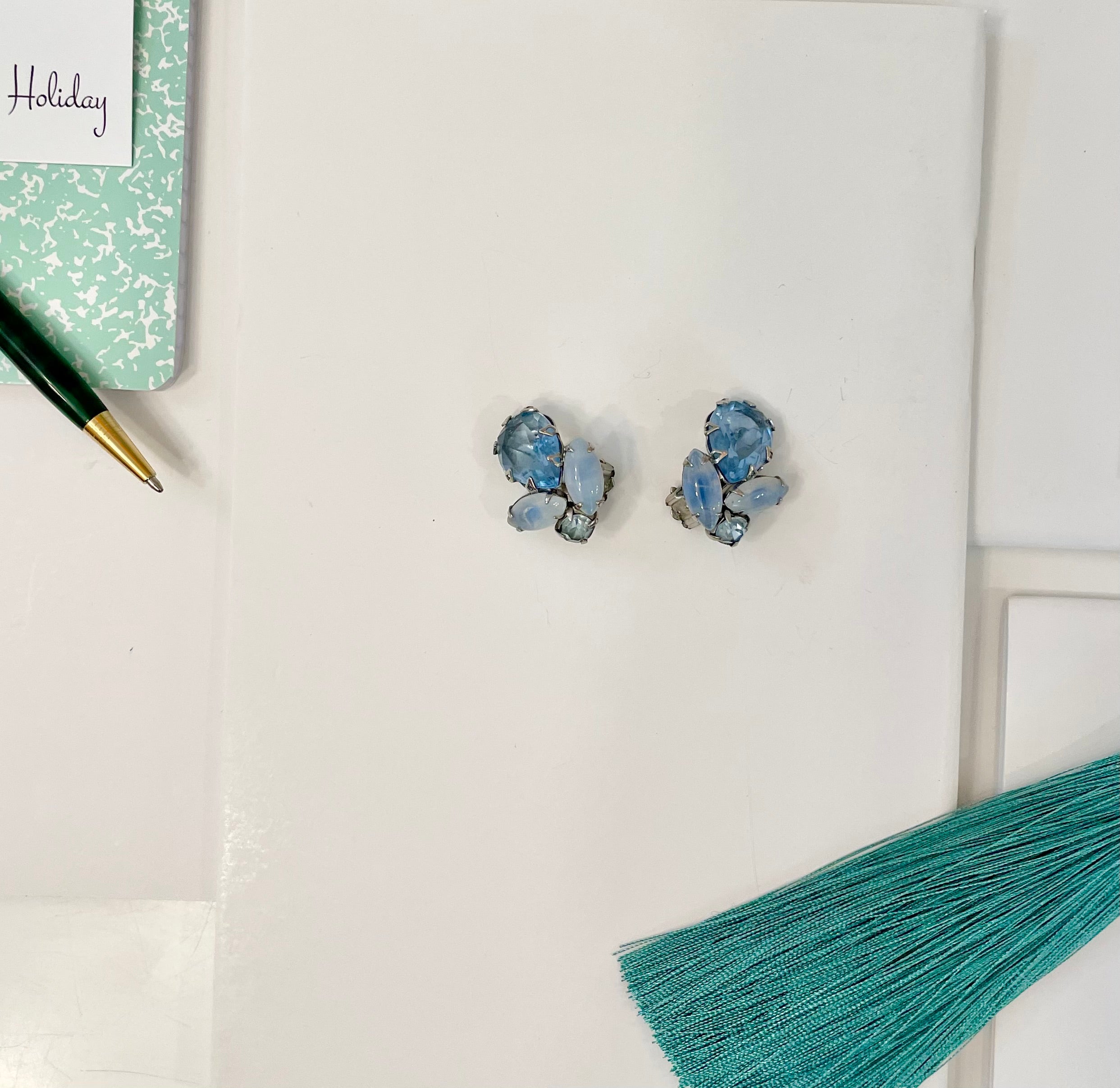 The most feminine blue color story earrings...