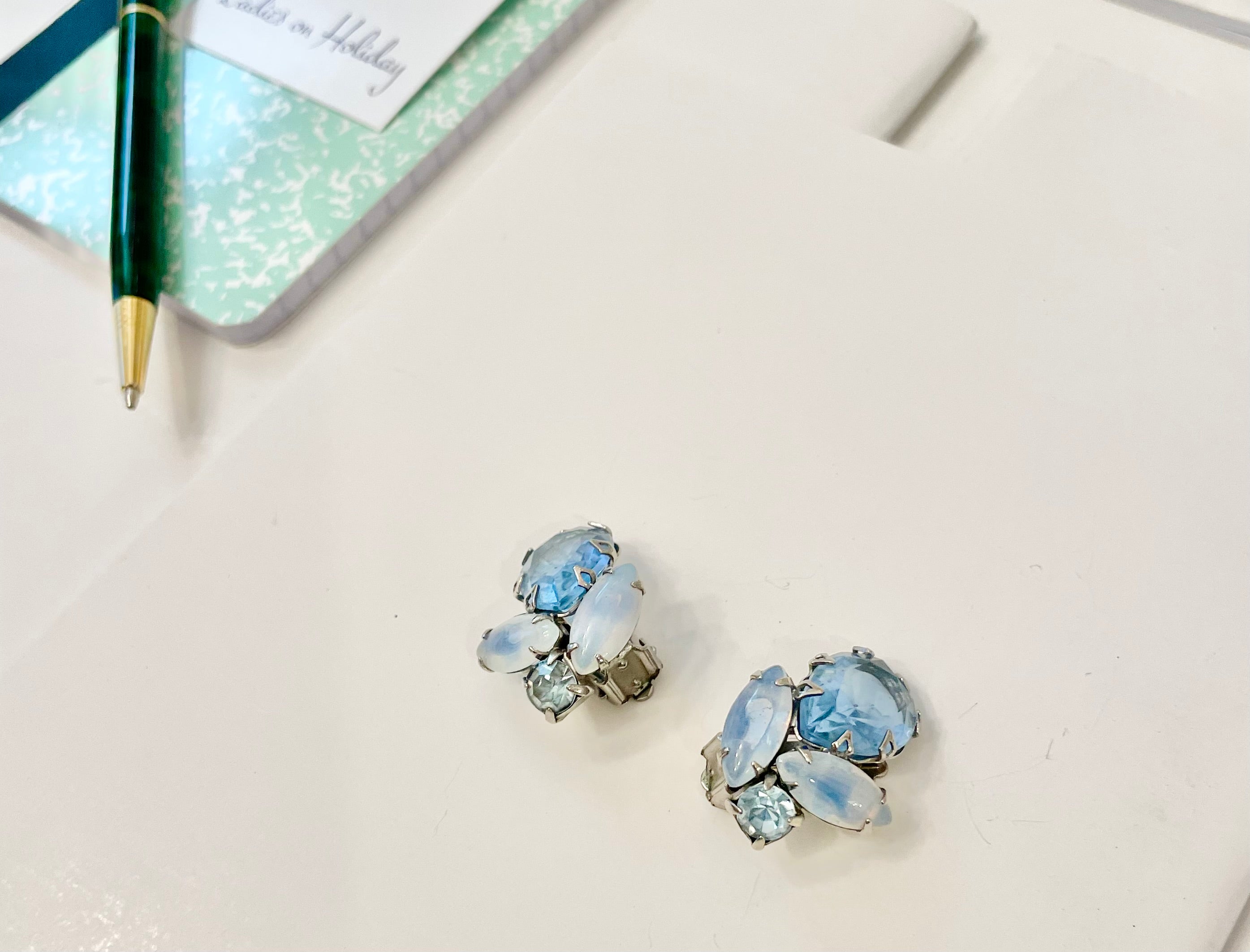The most feminine blue color story earrings...