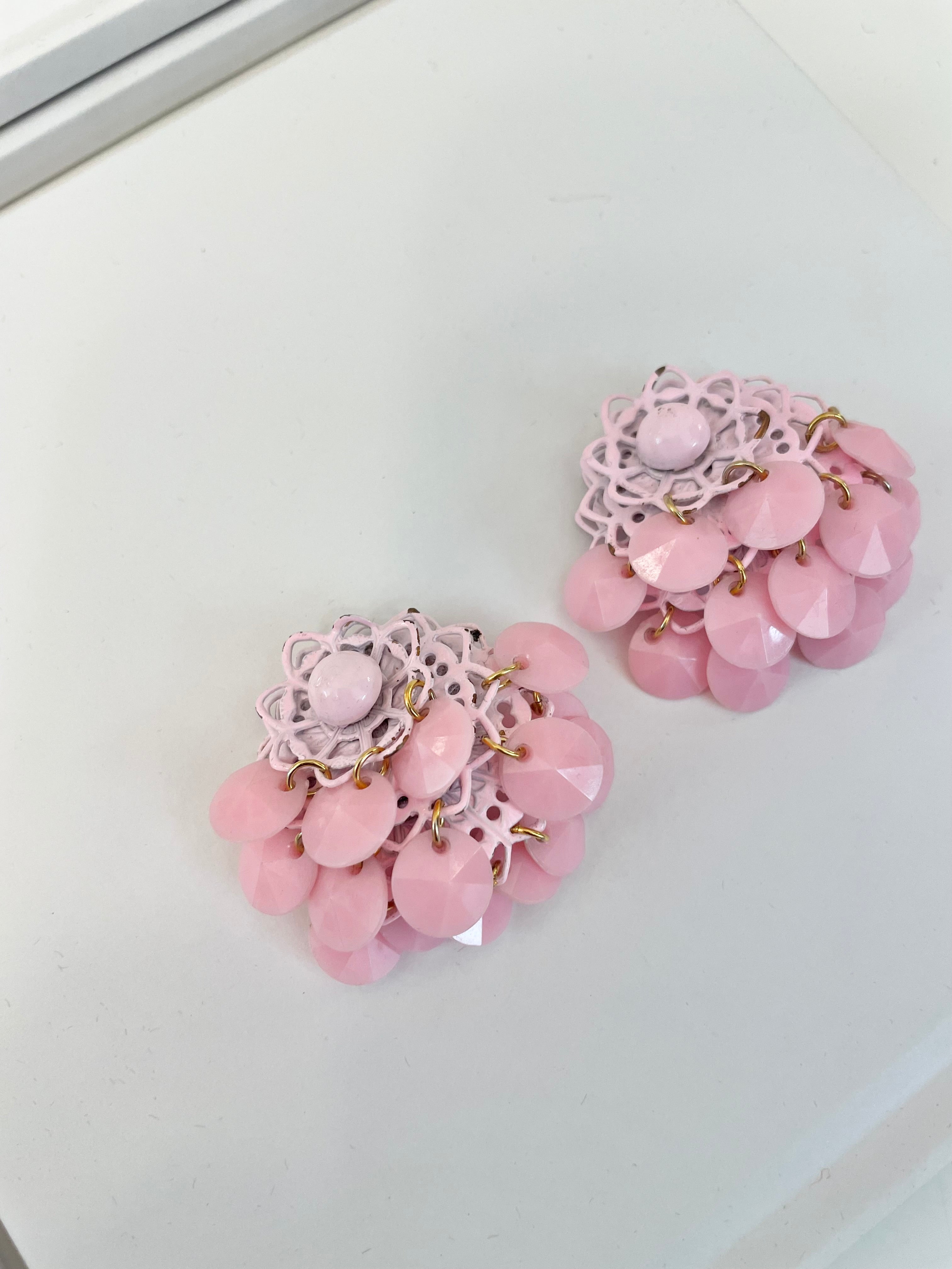 The Flirty gal and her pretty pink earrings! These are so feminine!