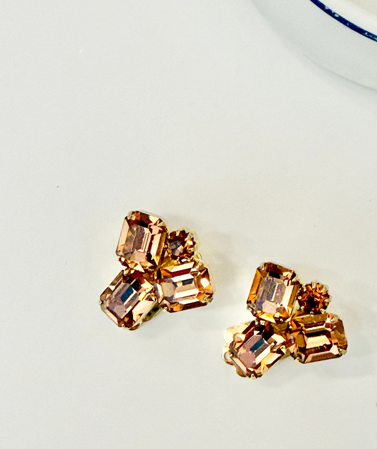 The most divine orange citrine glass earrings by Coro.... Truly classy