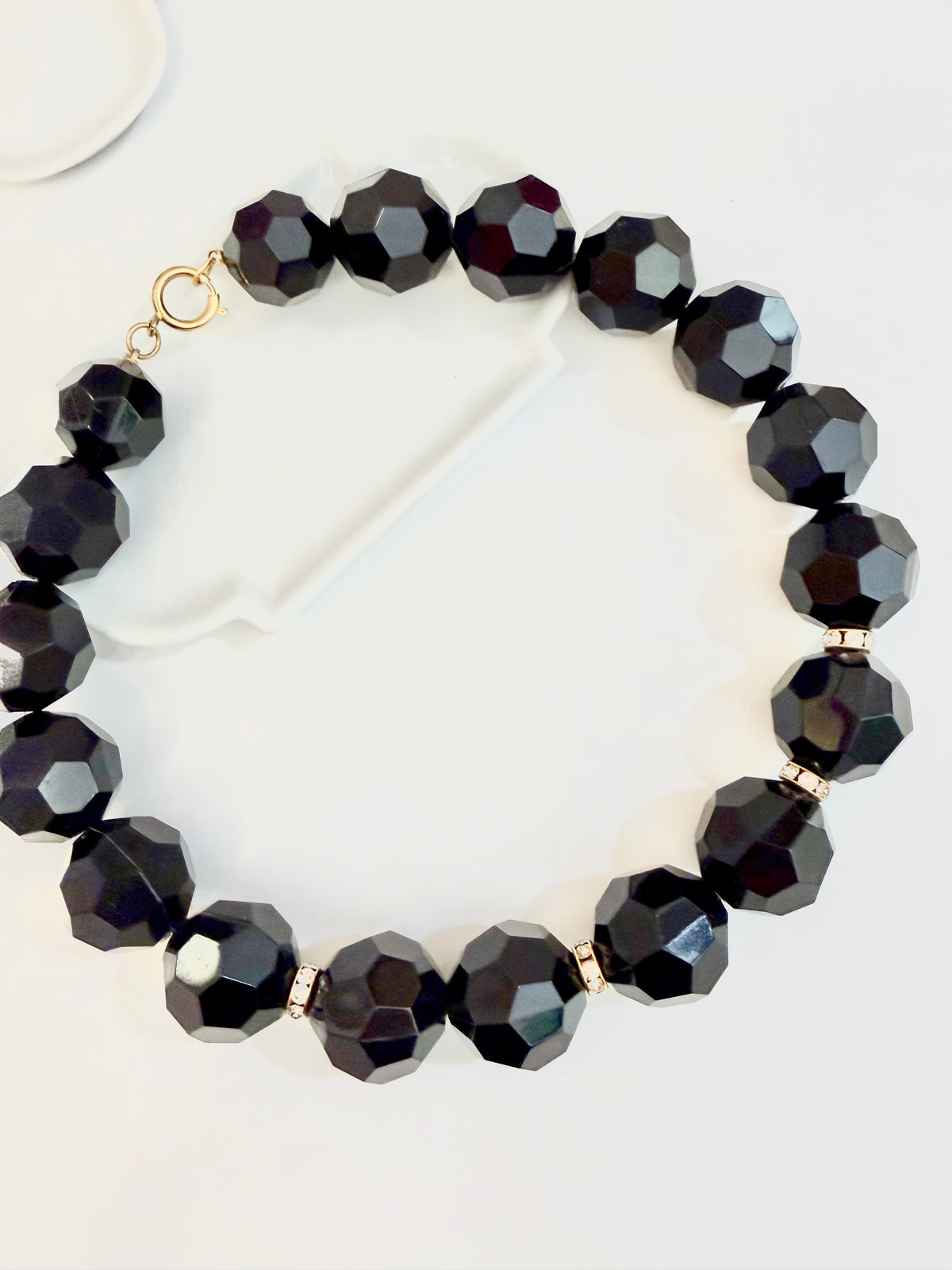 The most divine faux faceted onyx resin statement necklace....timeless
