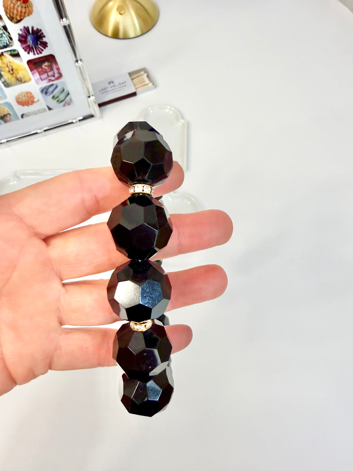 The most divine faux faceted onyx resin statement necklace....timeless