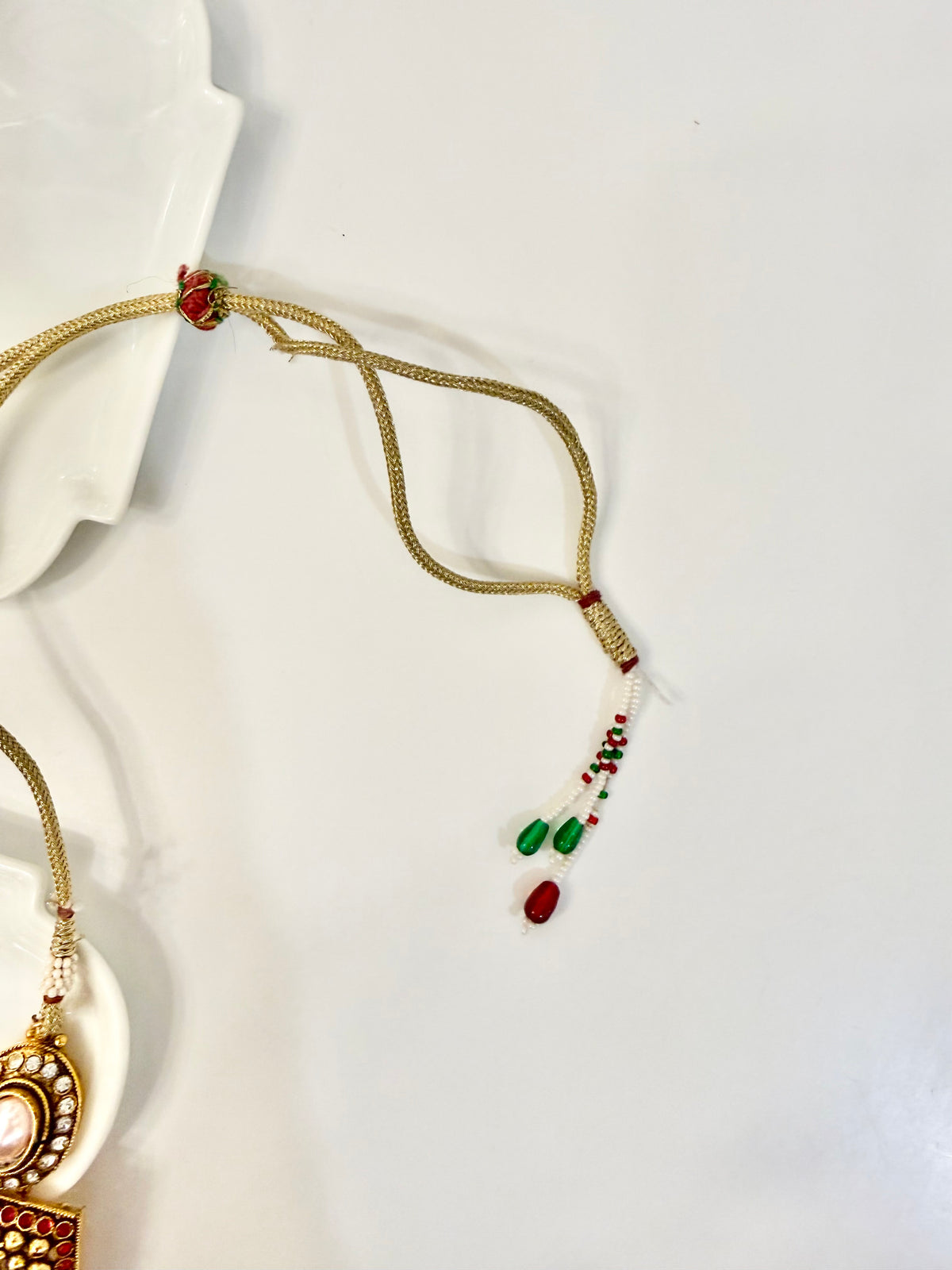 The most lovely garnet glass beaded indian necklace... so chic