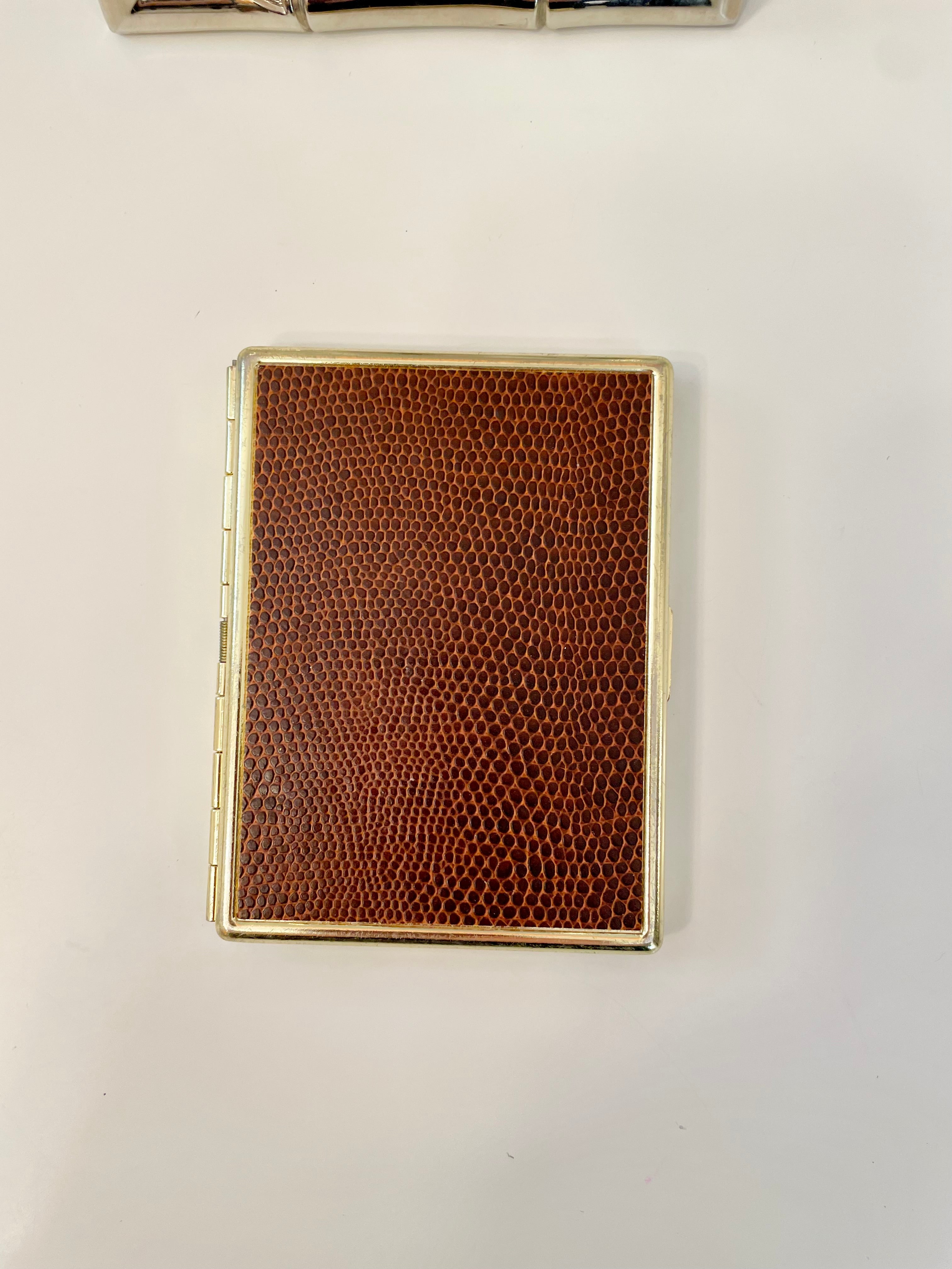 The most snazzy cigarette case... faux lizard!