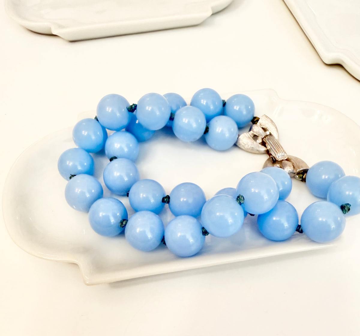 1960's lovely Trifari perwinkle blue divine bracelets...so feminine