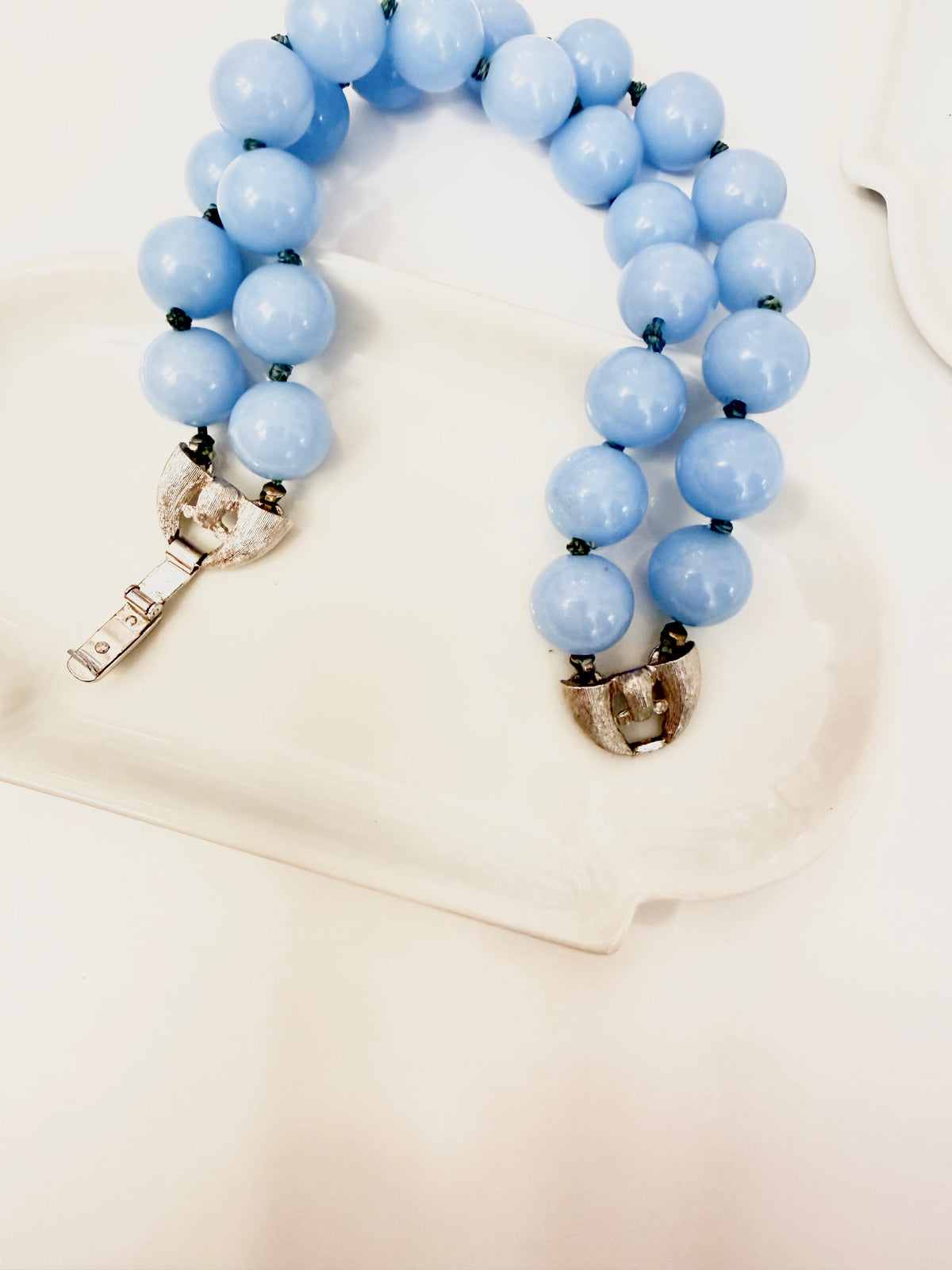 1960's lovely Trifari perwinkle blue divine bracelets...so feminine