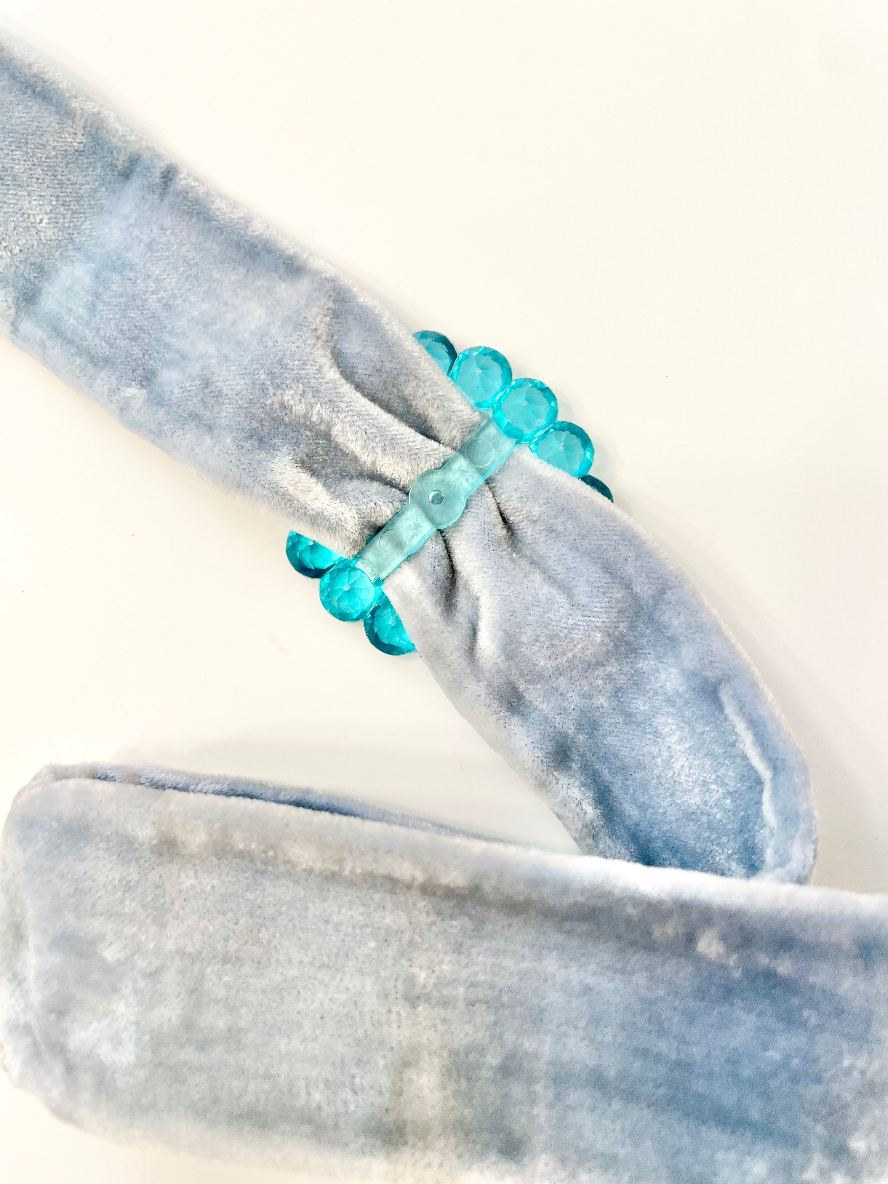 The most divine blue and aqua velvet dress belt!