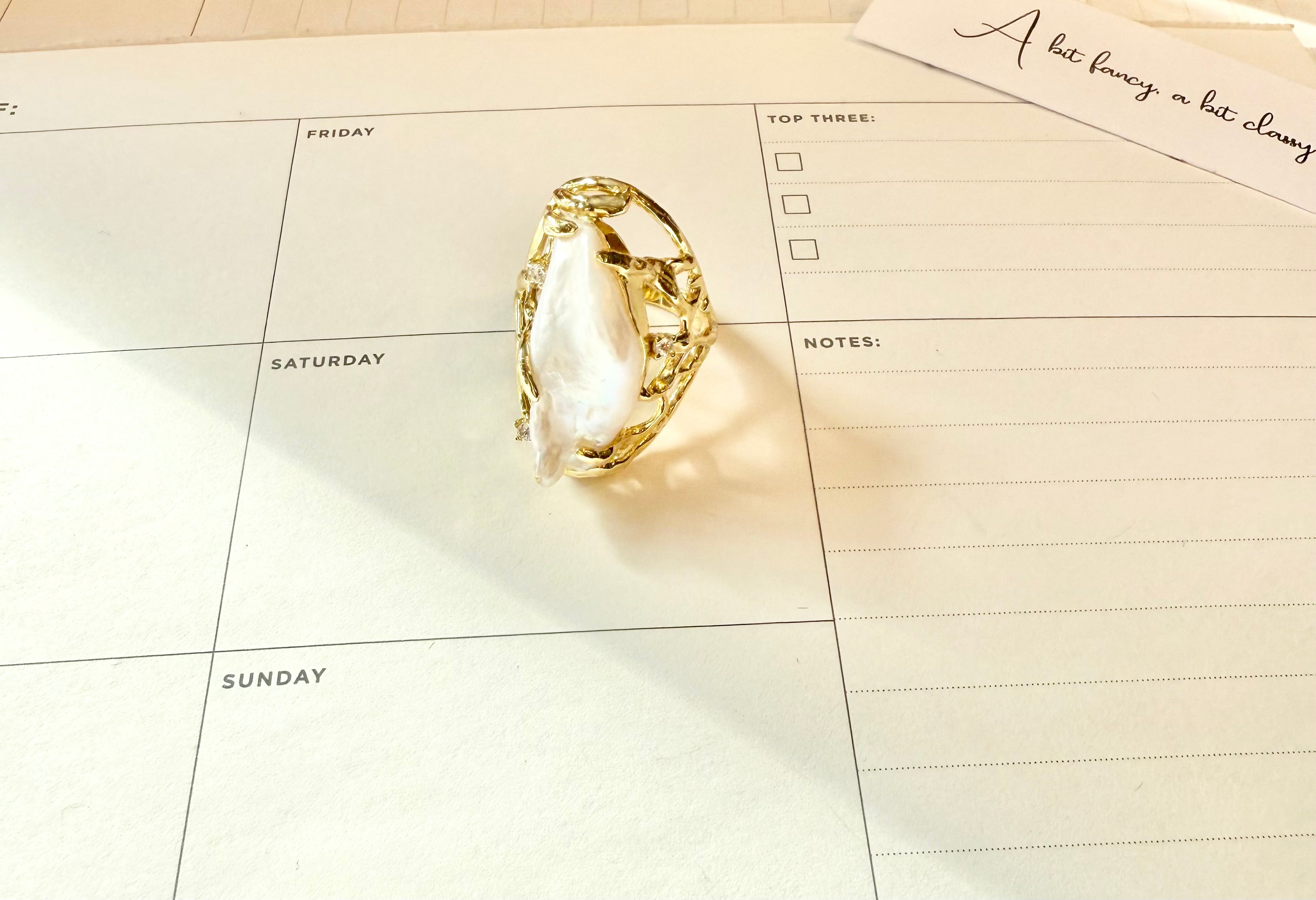 The most divine faux baroque pearl cocktail ring...so fabulous