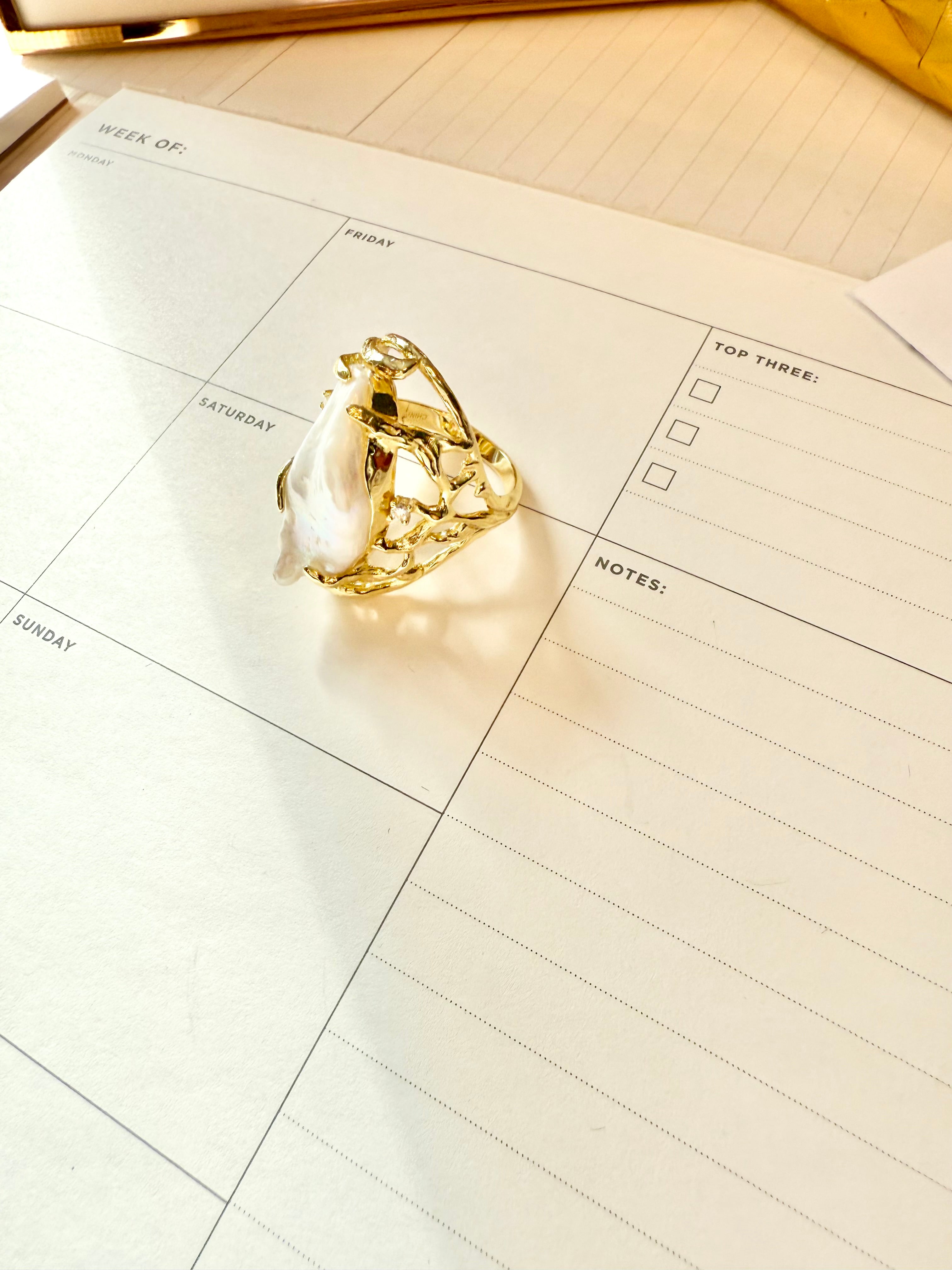 The most divine faux baroque pearl cocktail ring...so fabulous