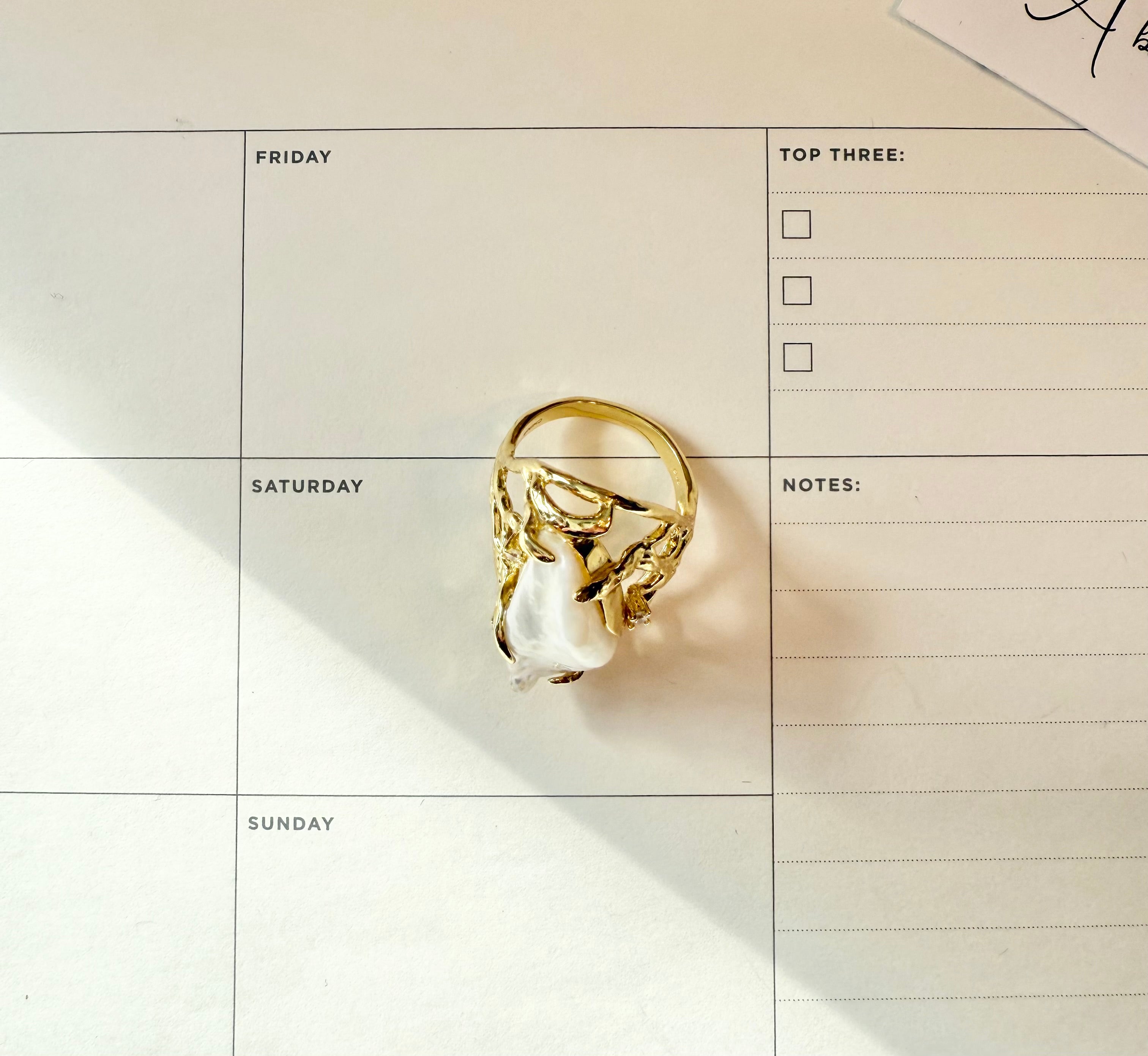The most divine faux baroque pearl cocktail ring...so fabulous