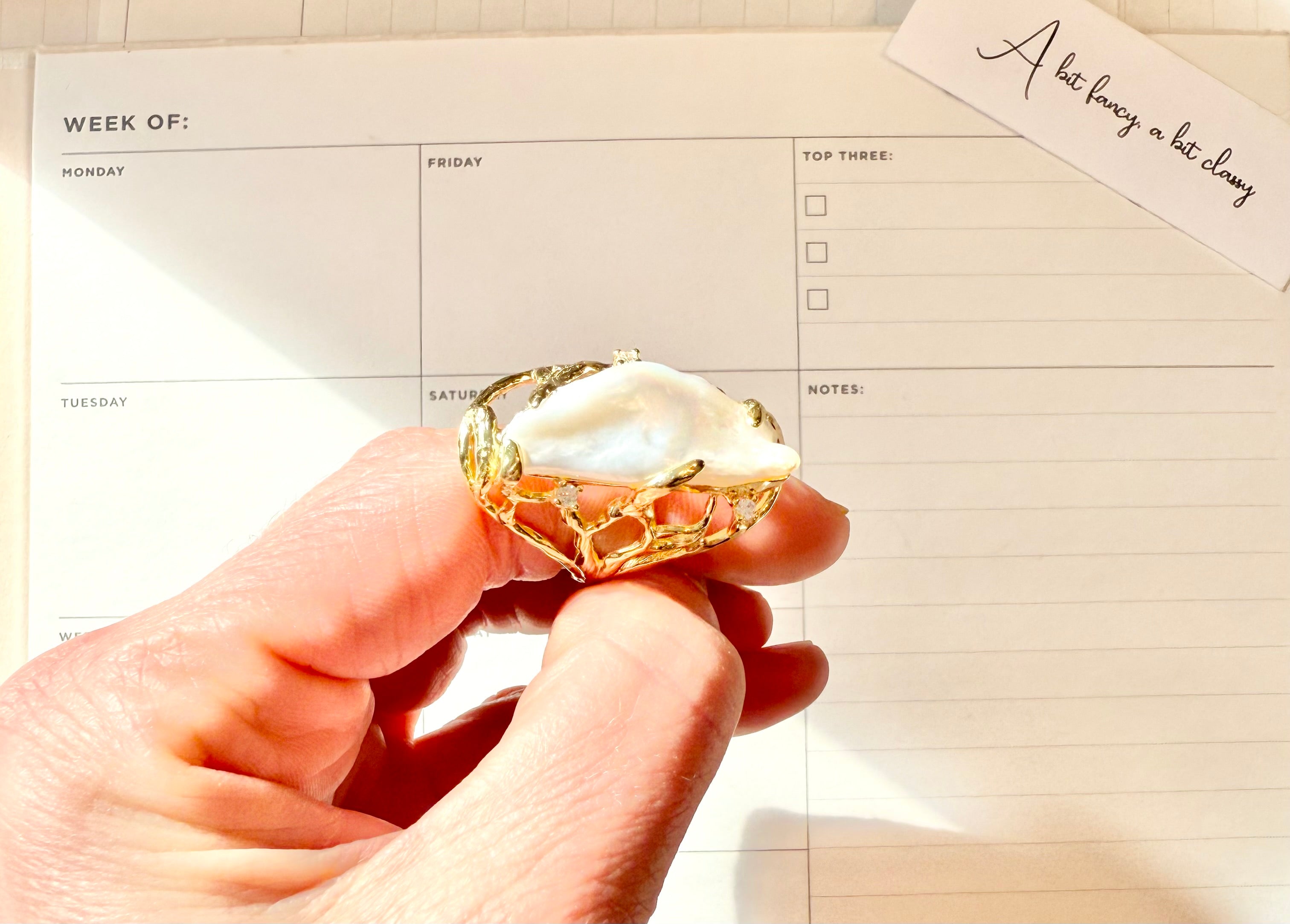 The most divine faux baroque pearl cocktail ring...so fabulous