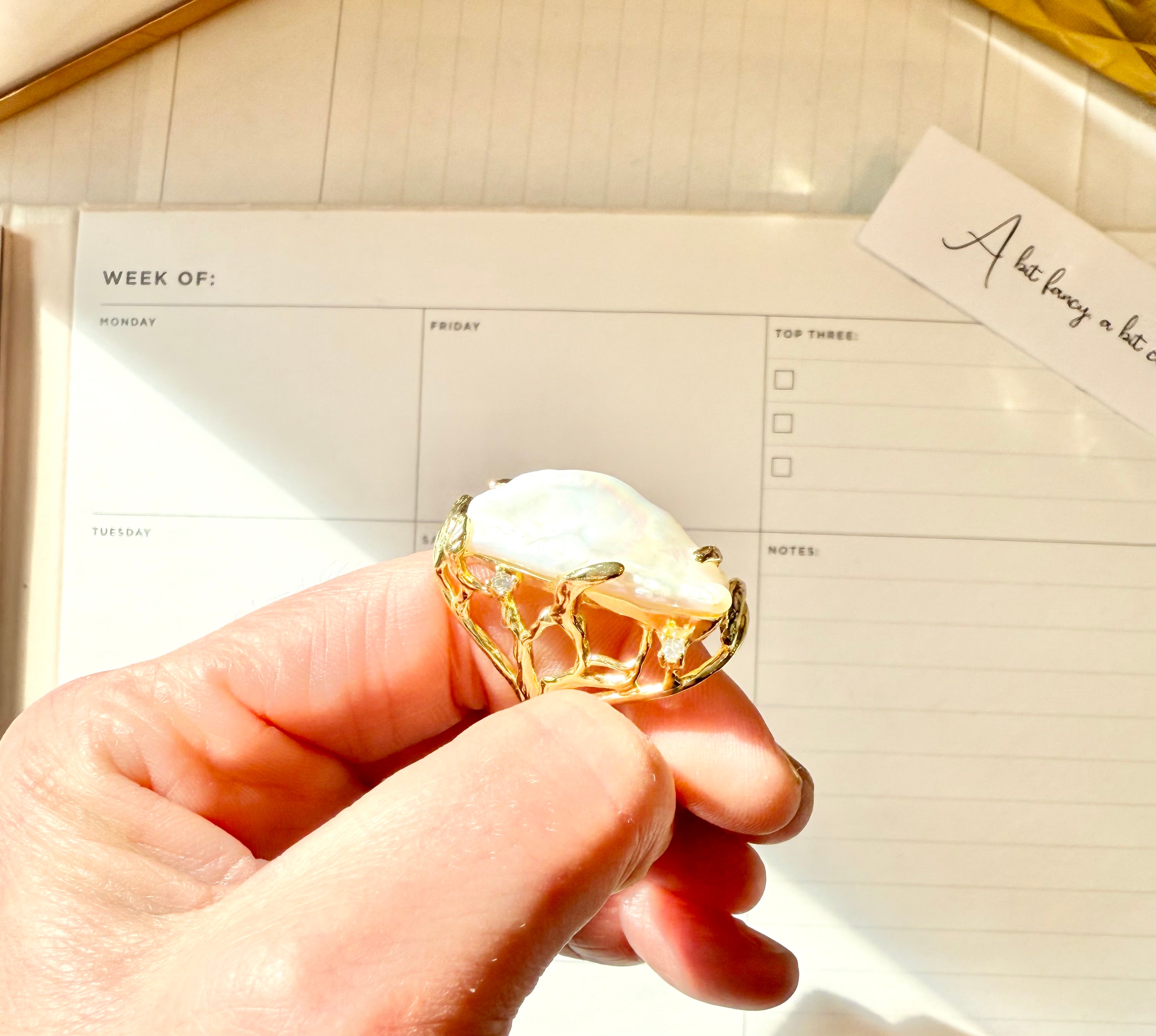 The most divine faux baroque pearl cocktail ring...so fabulous