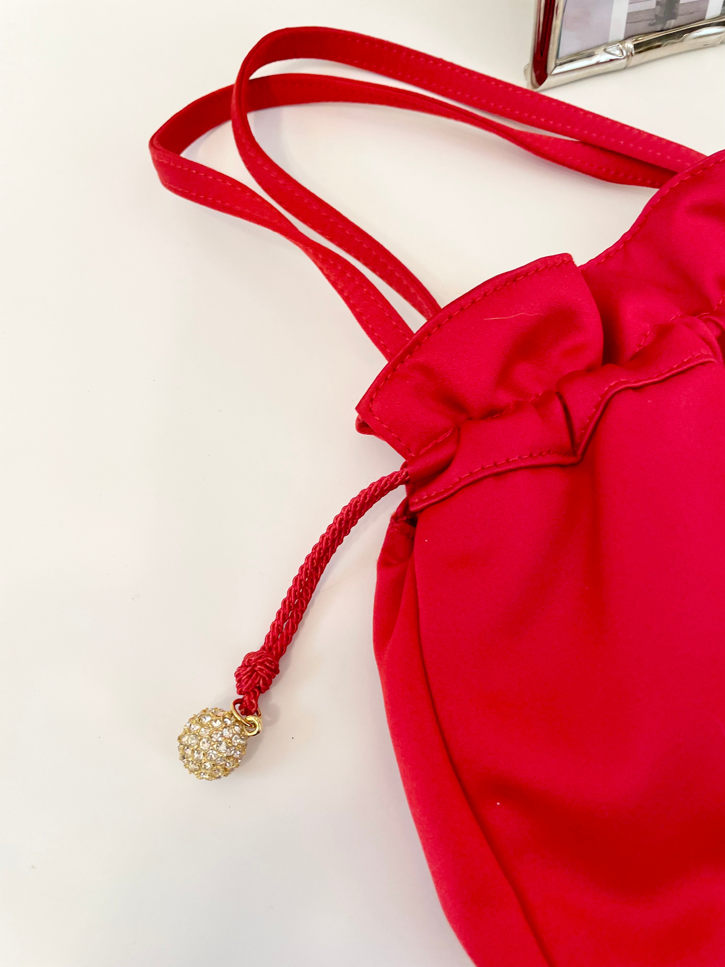 Susan Gail stunning crimson red satin evening bag... so sassy