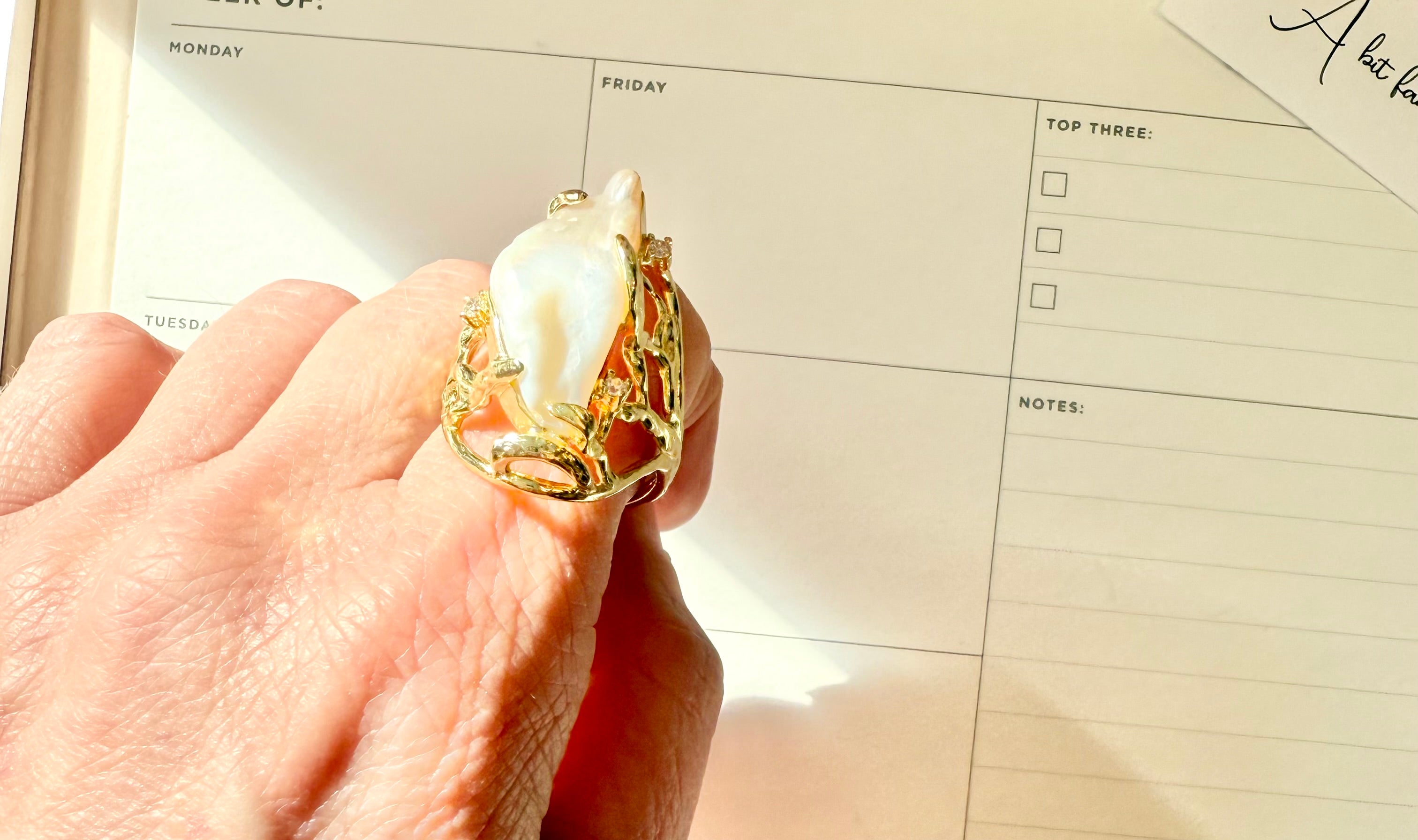 The most divine faux baroque pearl cocktail ring...so fabulous