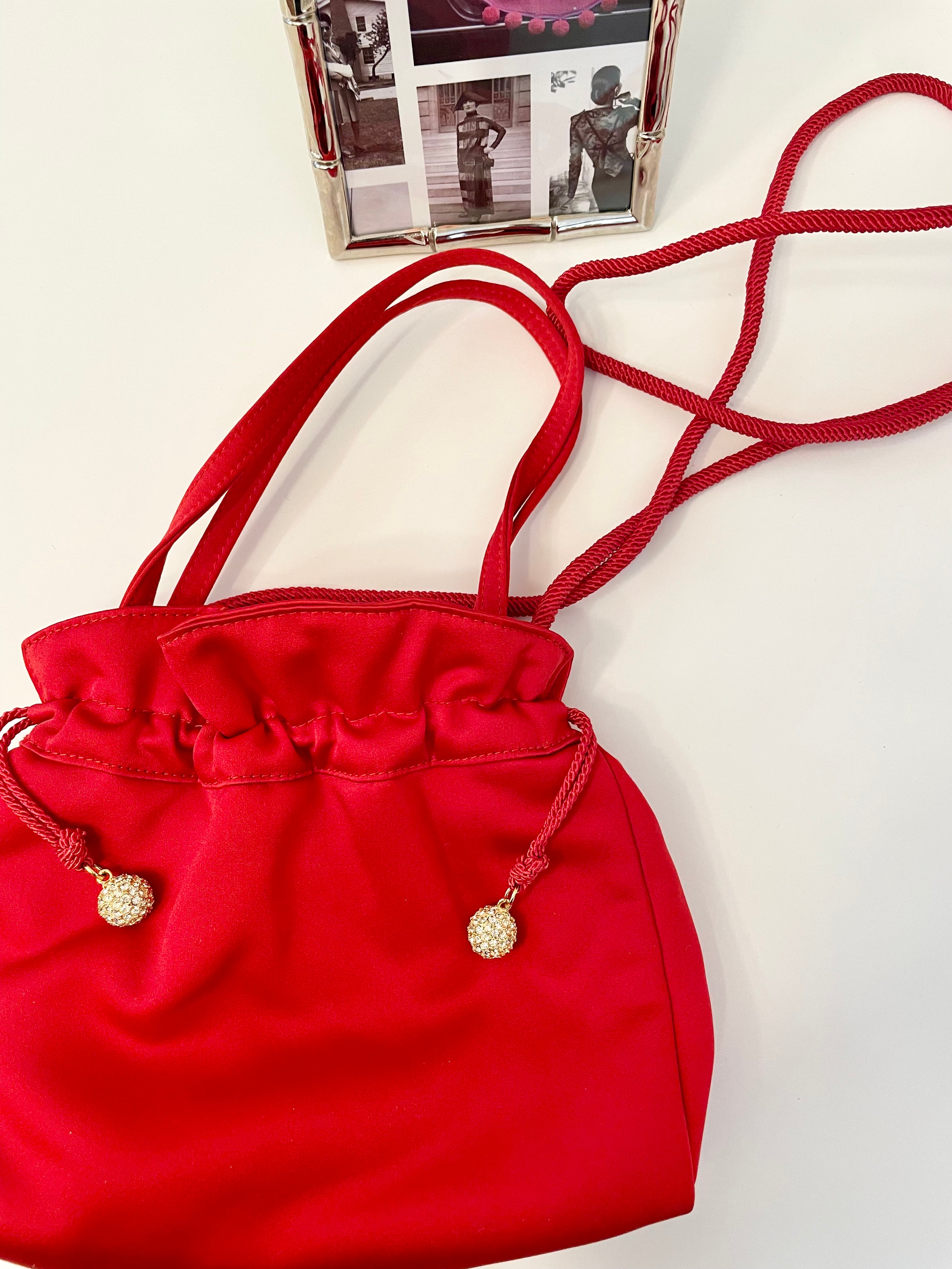 Susan Gail stunning crimson red satin evening bag... so sassy