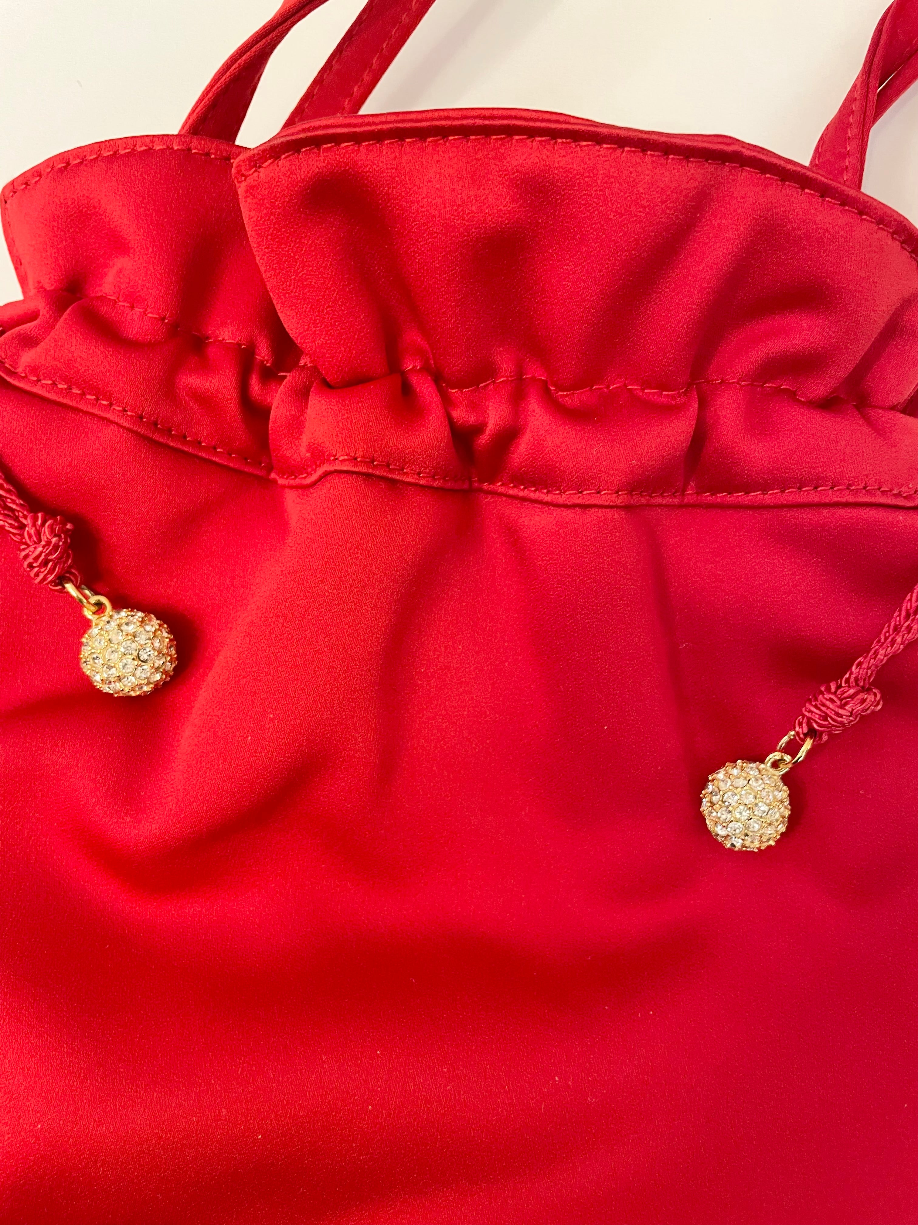 Susan Gail stunning crimson red satin evening bag... so sassy