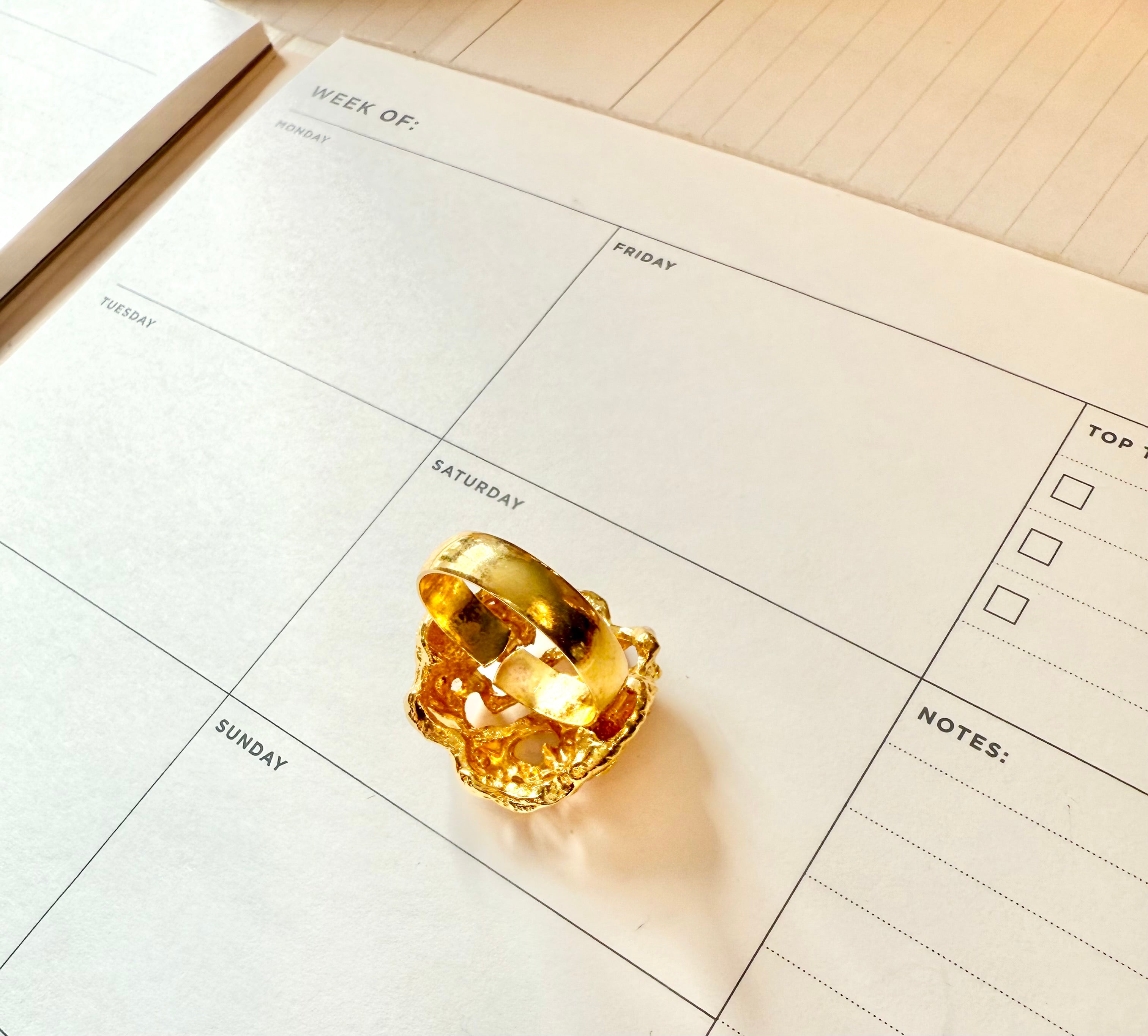 Truly lovely gold brutalist style cocktail ring......so classy