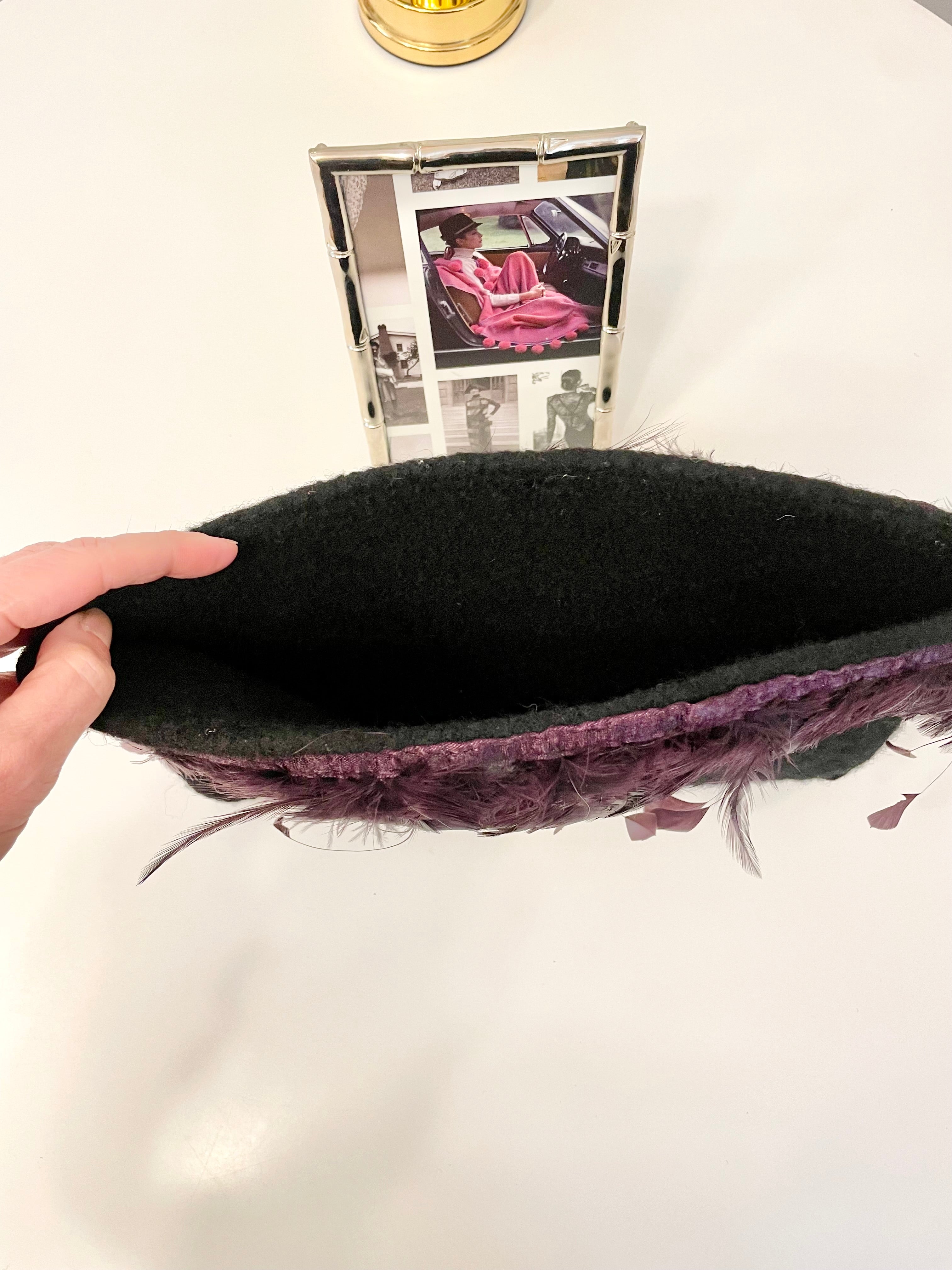 The most divine feather clutch bag..