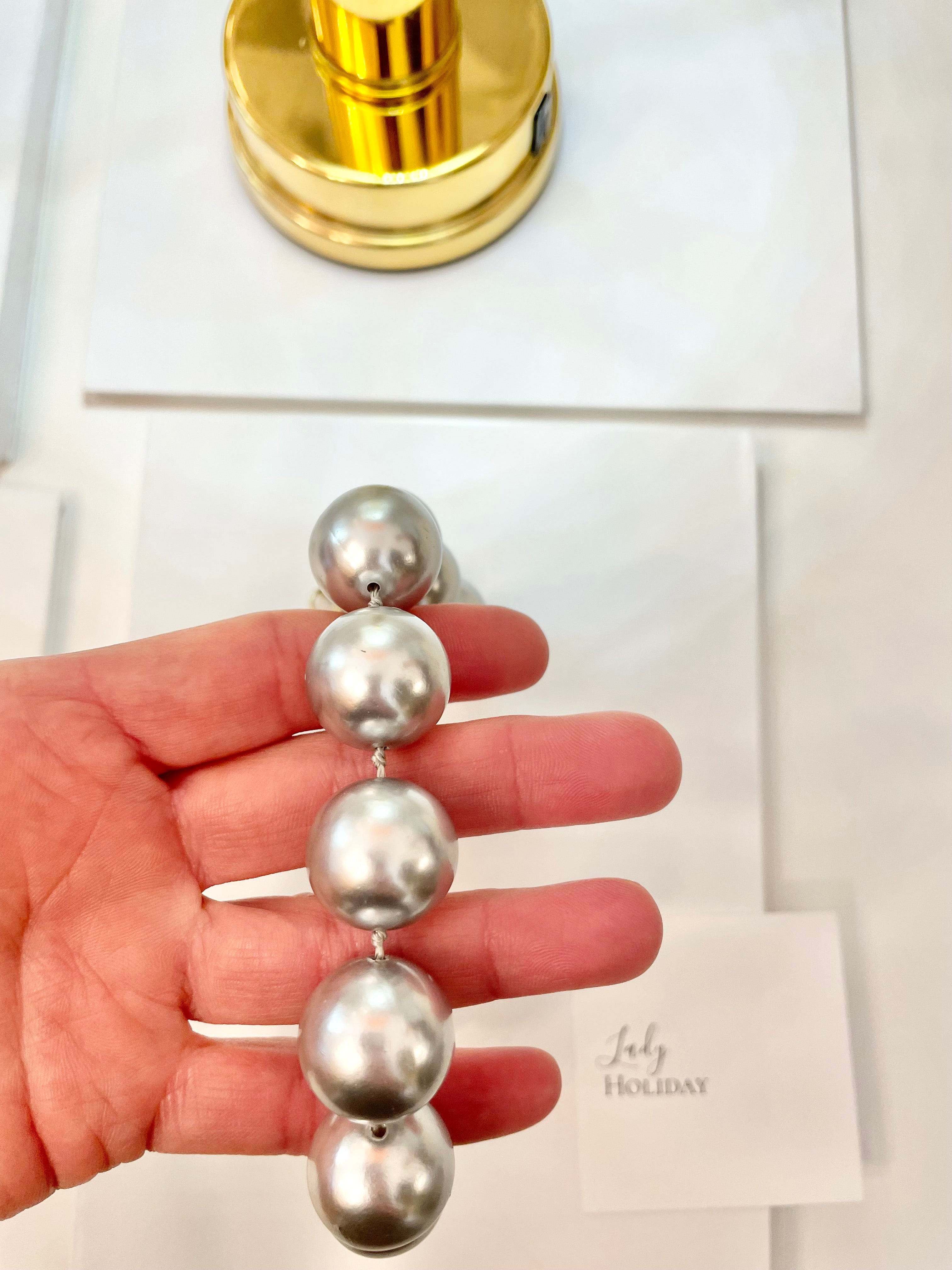 Any lady adores a pair of gray pearls... so divine! Truly special Erwin Pearl necklace...