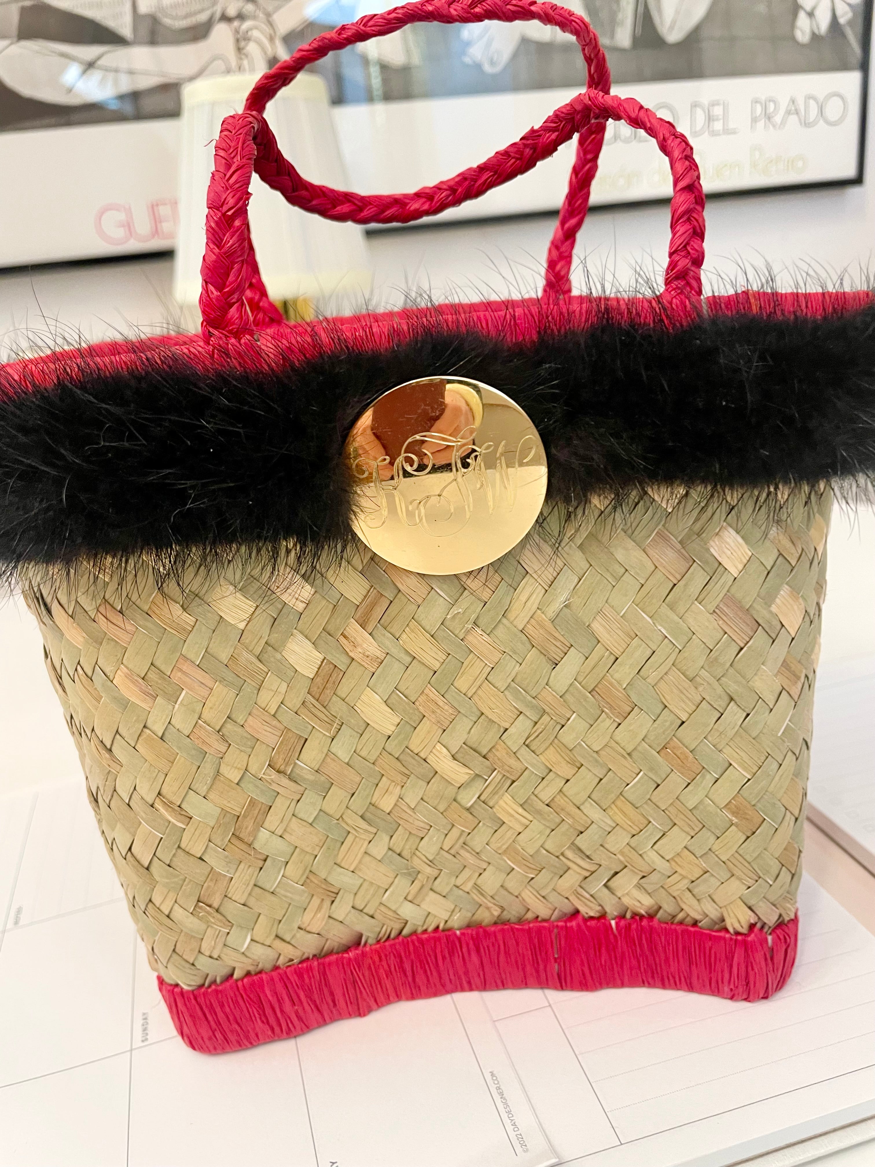 The most divine fox fur trim basket bag.... so preppy