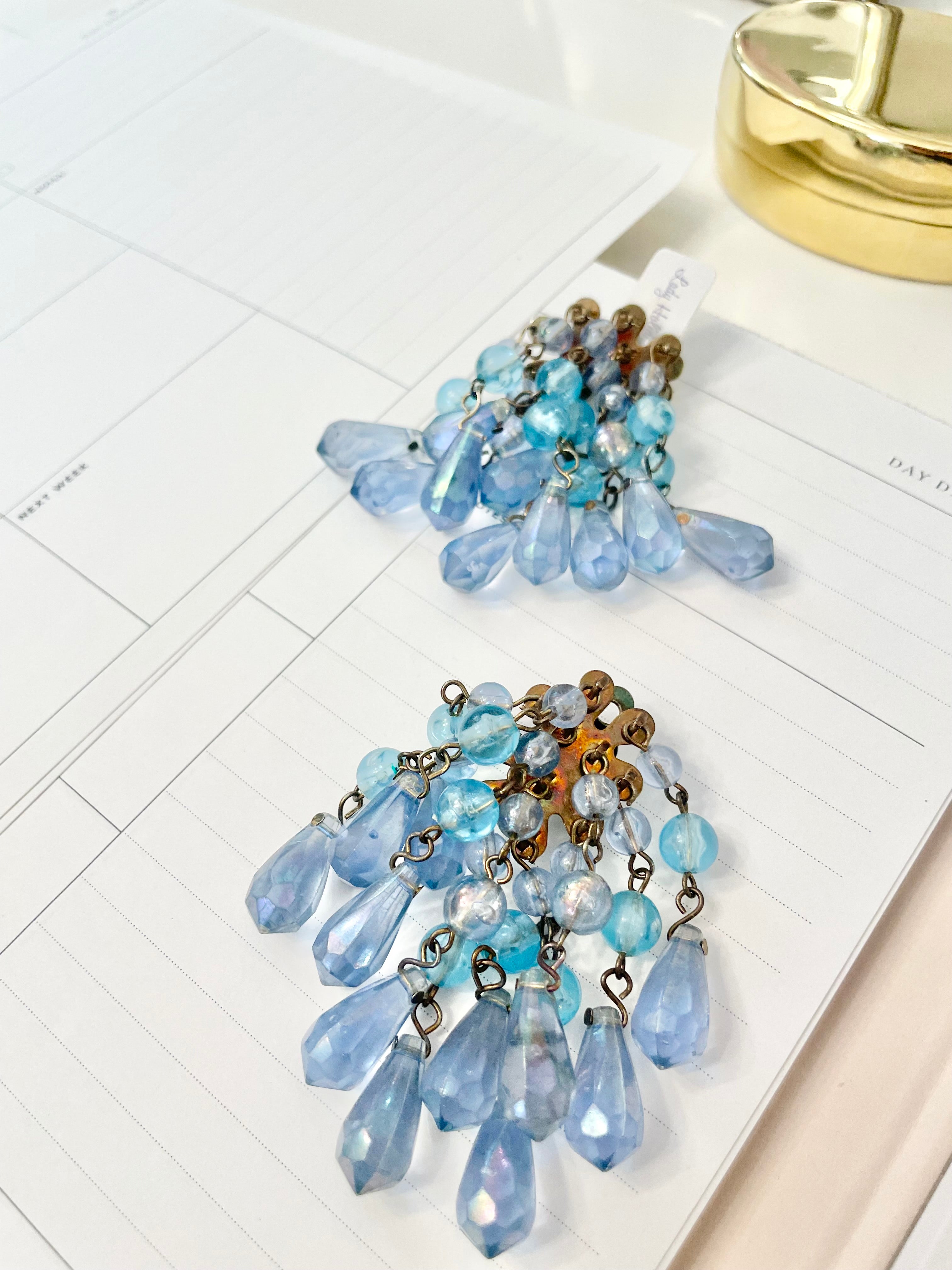 The most divine soft blue waterfall earrings.... so darling
