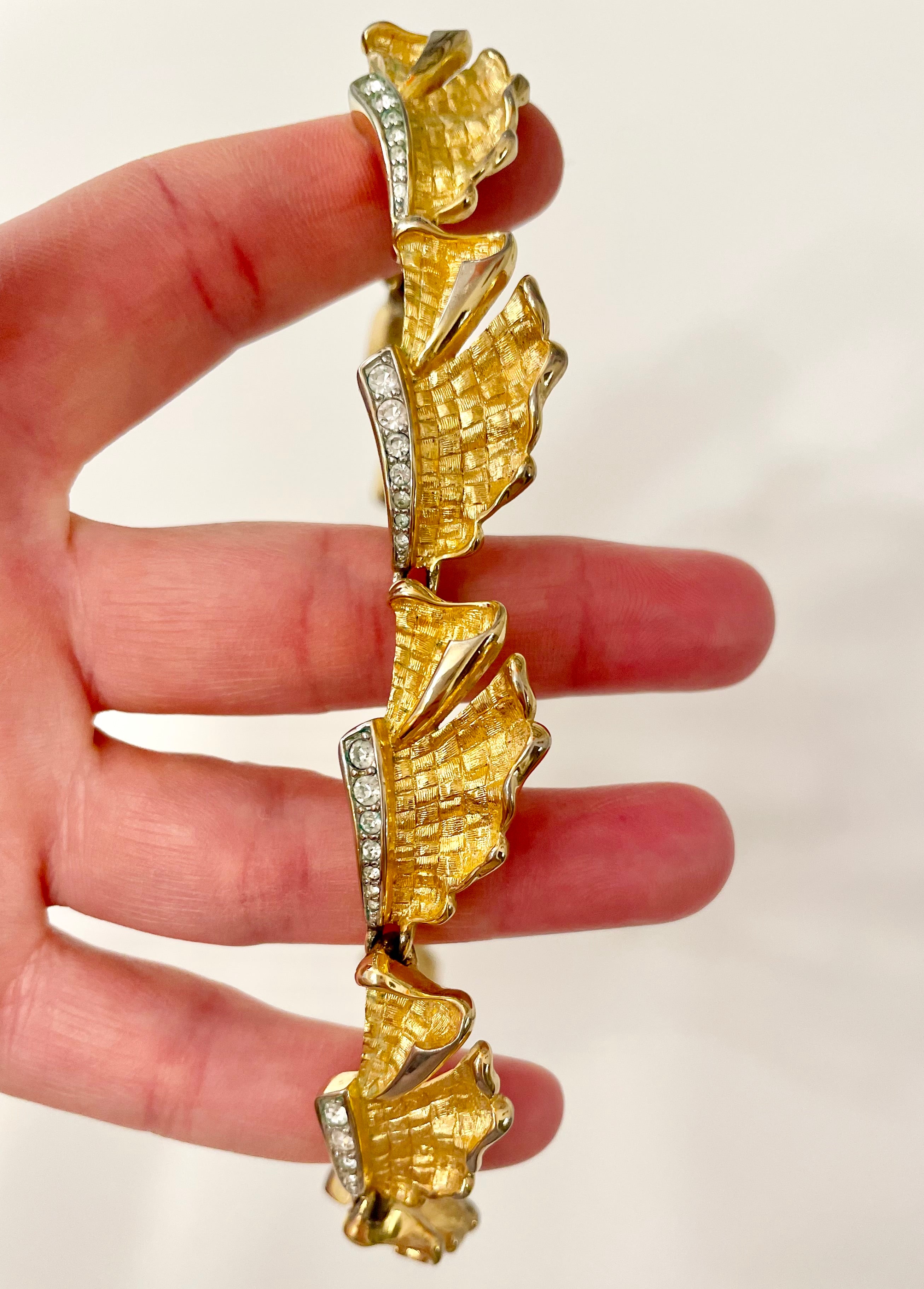Vintage 1960's Socialite gold and pave set stone collar necklace. A rare beauty!