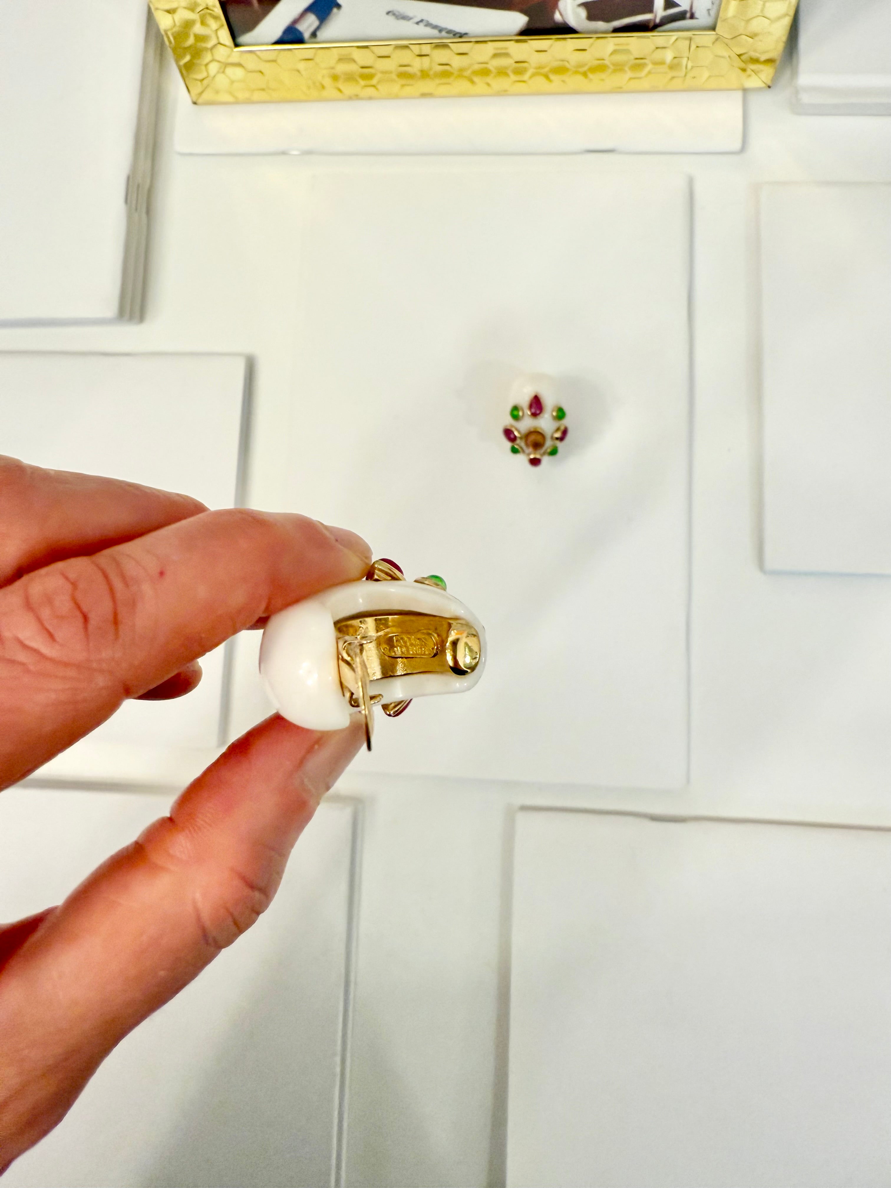 The most extraordinary colorful shrimp style earrings... a true classic