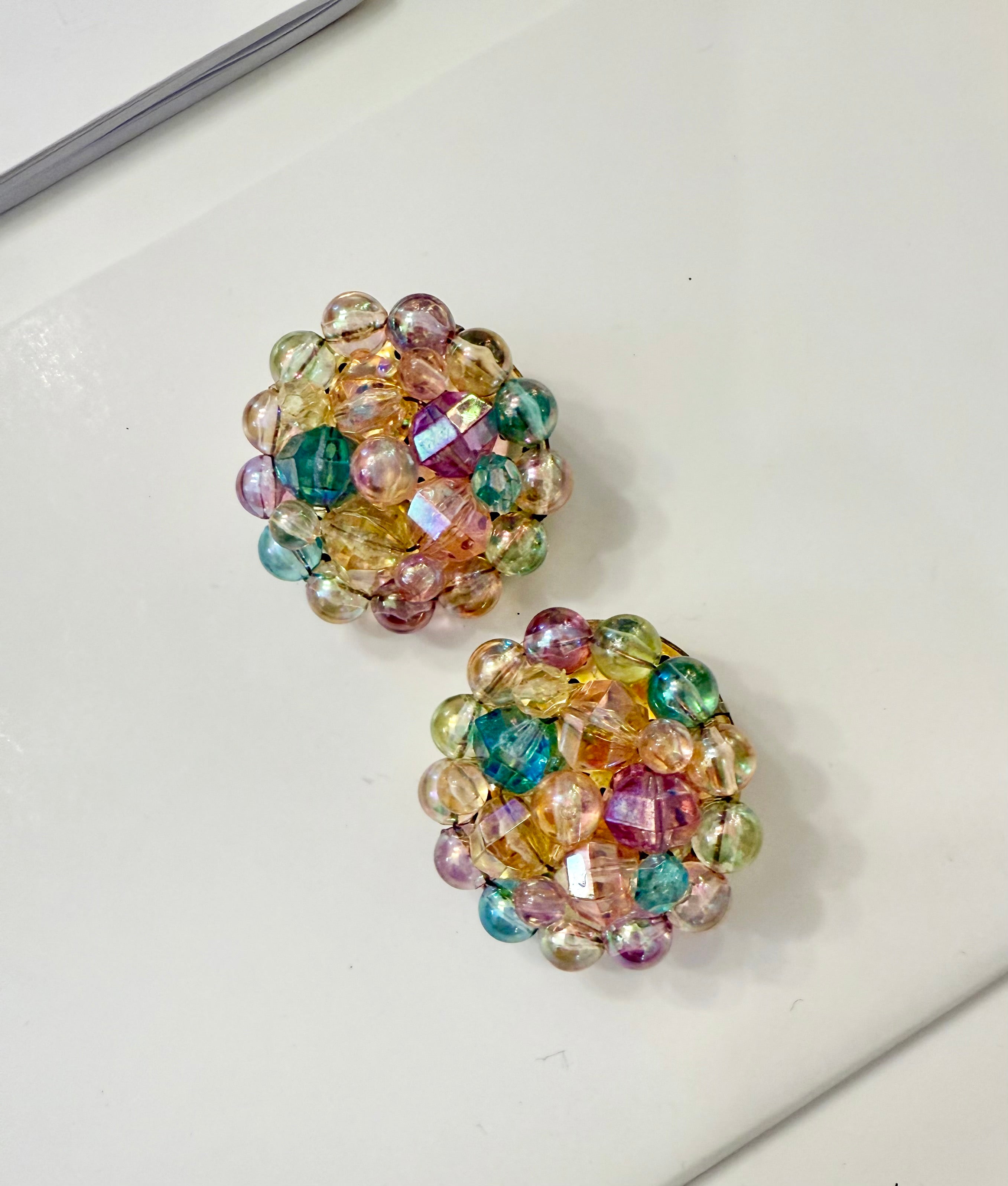 1960's divine candy colored button earrings... so pretty