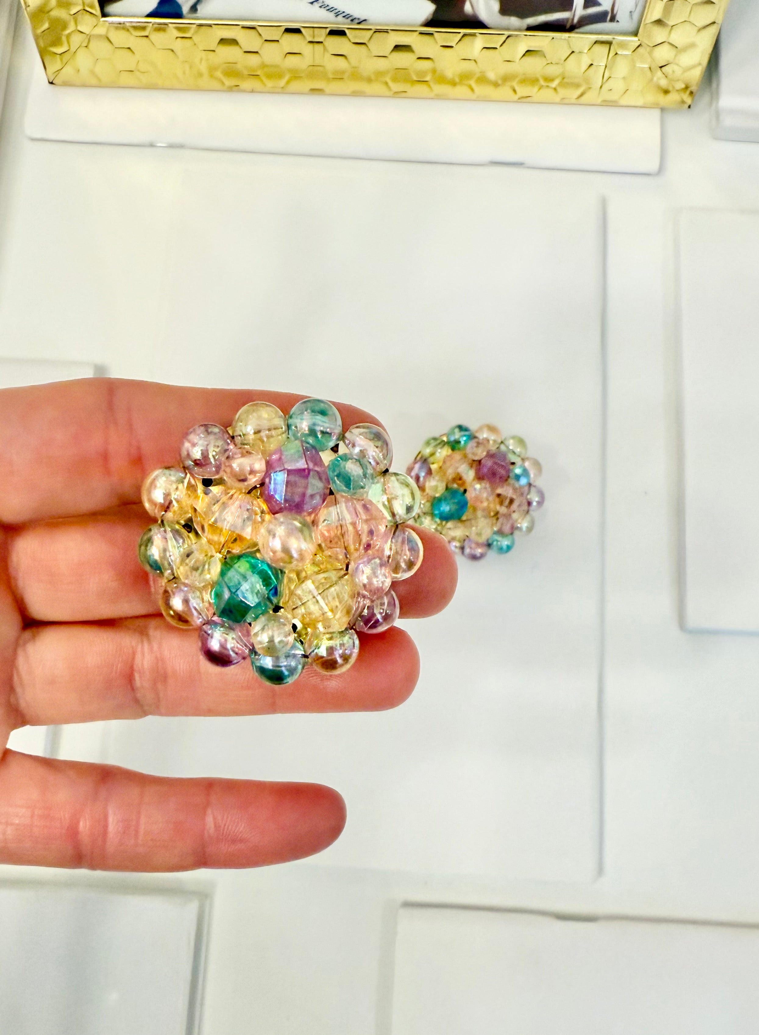 1960's divine candy colored button earrings... so pretty