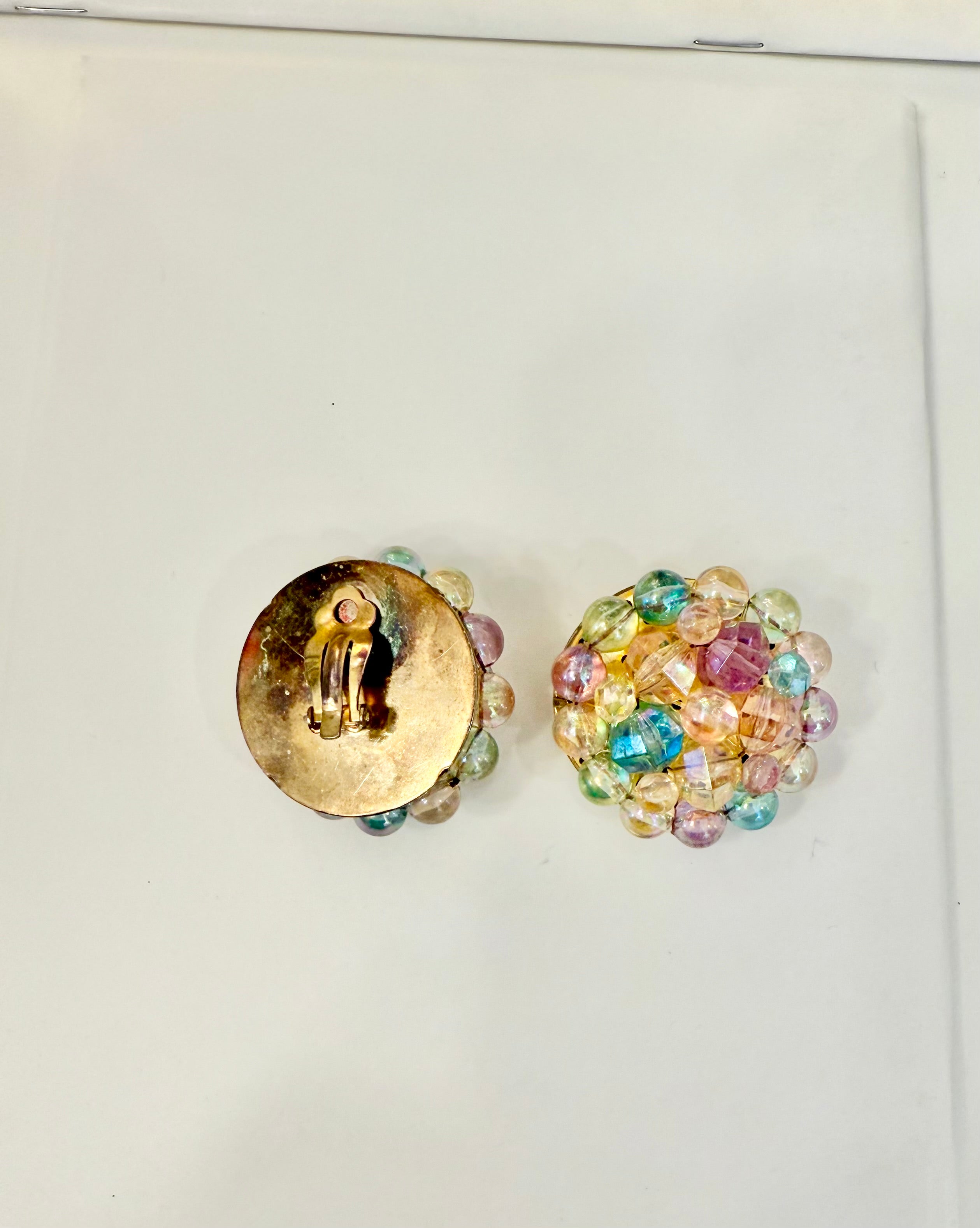 1960's divine candy colored button earrings... so pretty
