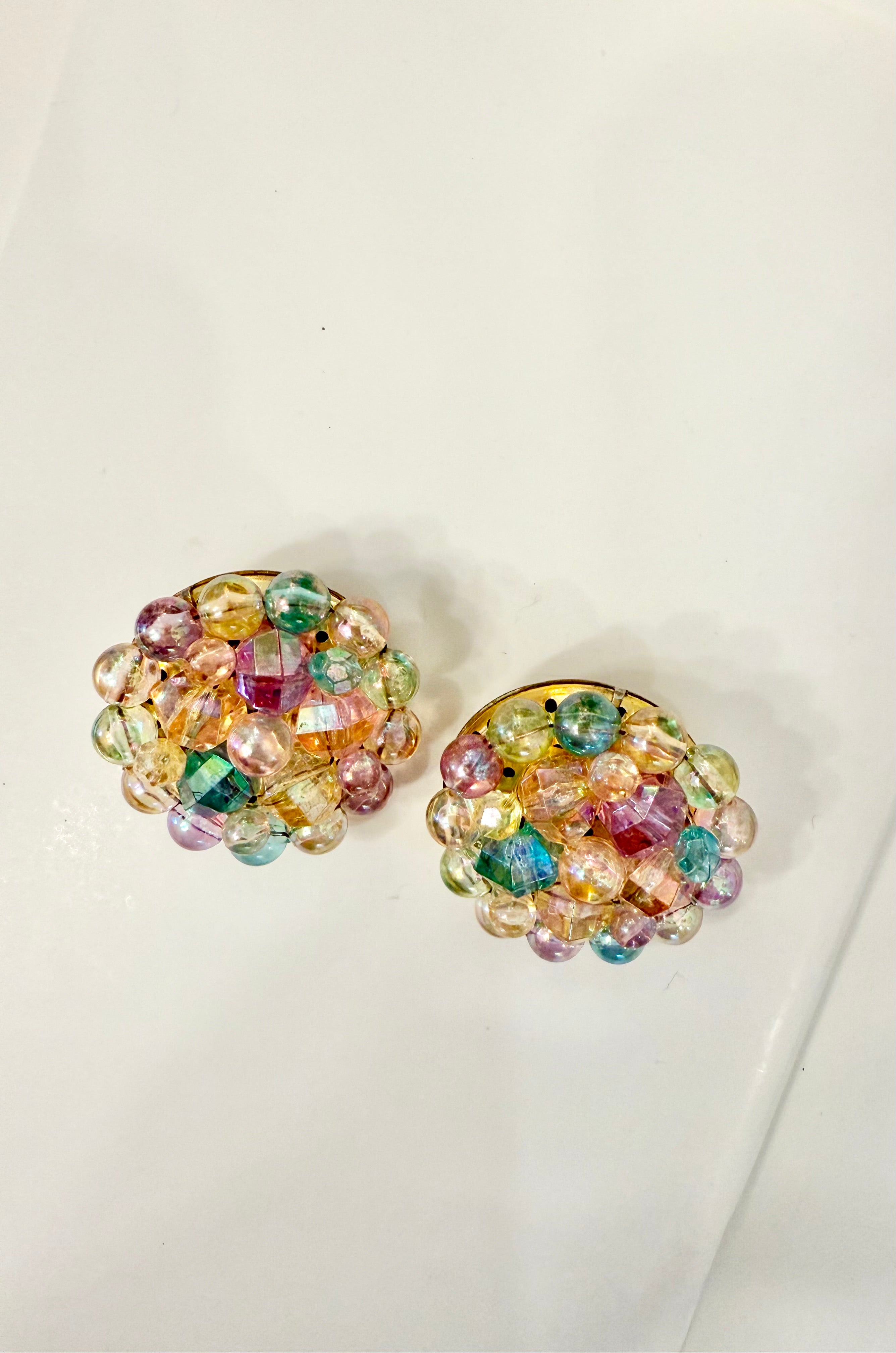 1960's divine candy colored button earrings... so pretty
