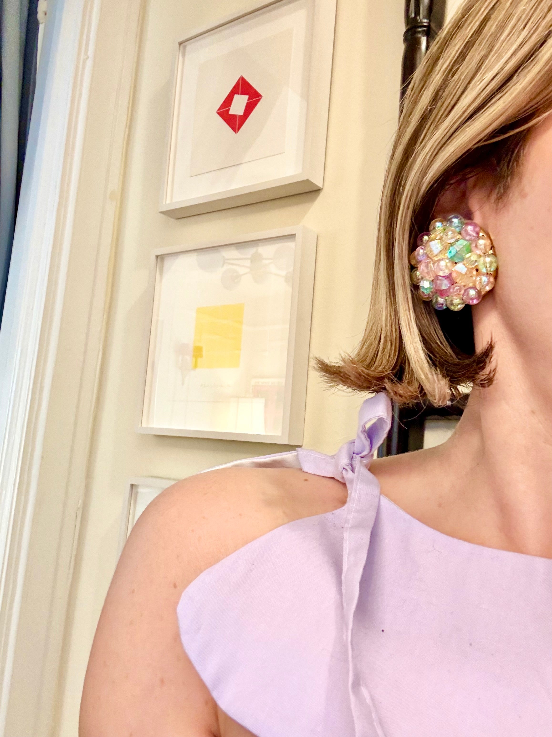 1960's divine candy colored button earrings... so pretty