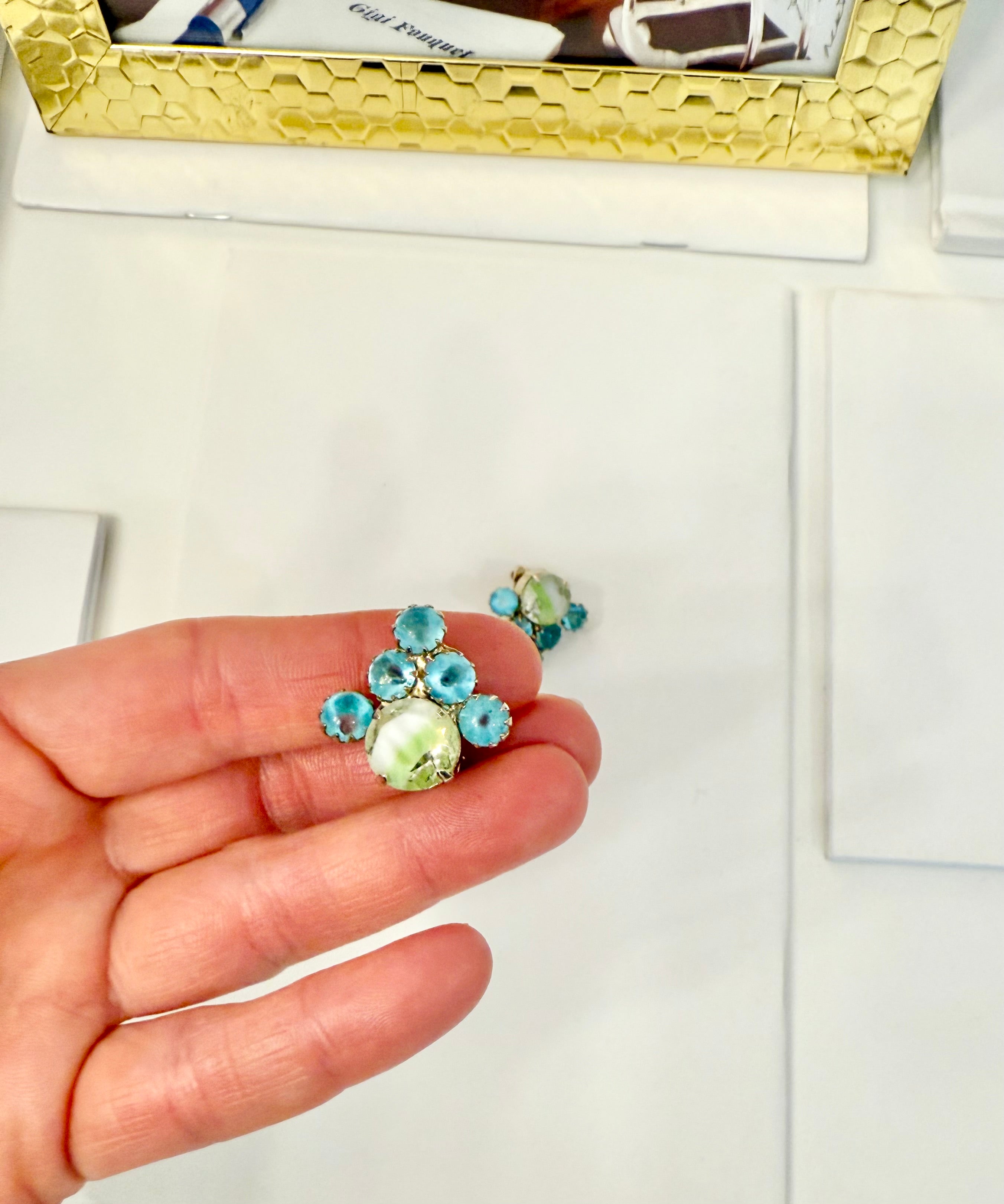 The most feminine french glass earrings... so chic