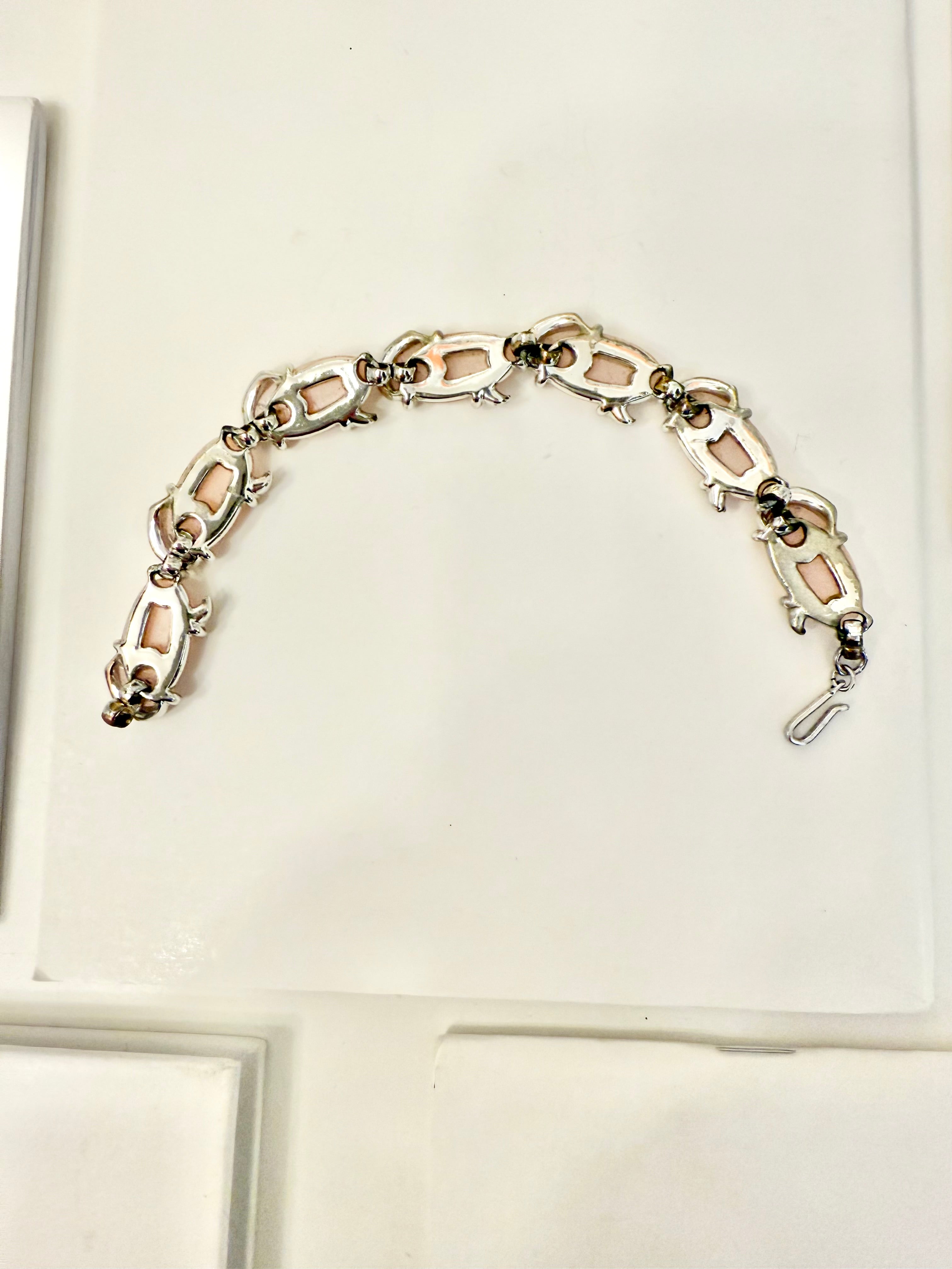 The most charming blush pink tennis style bracelet... so flirty