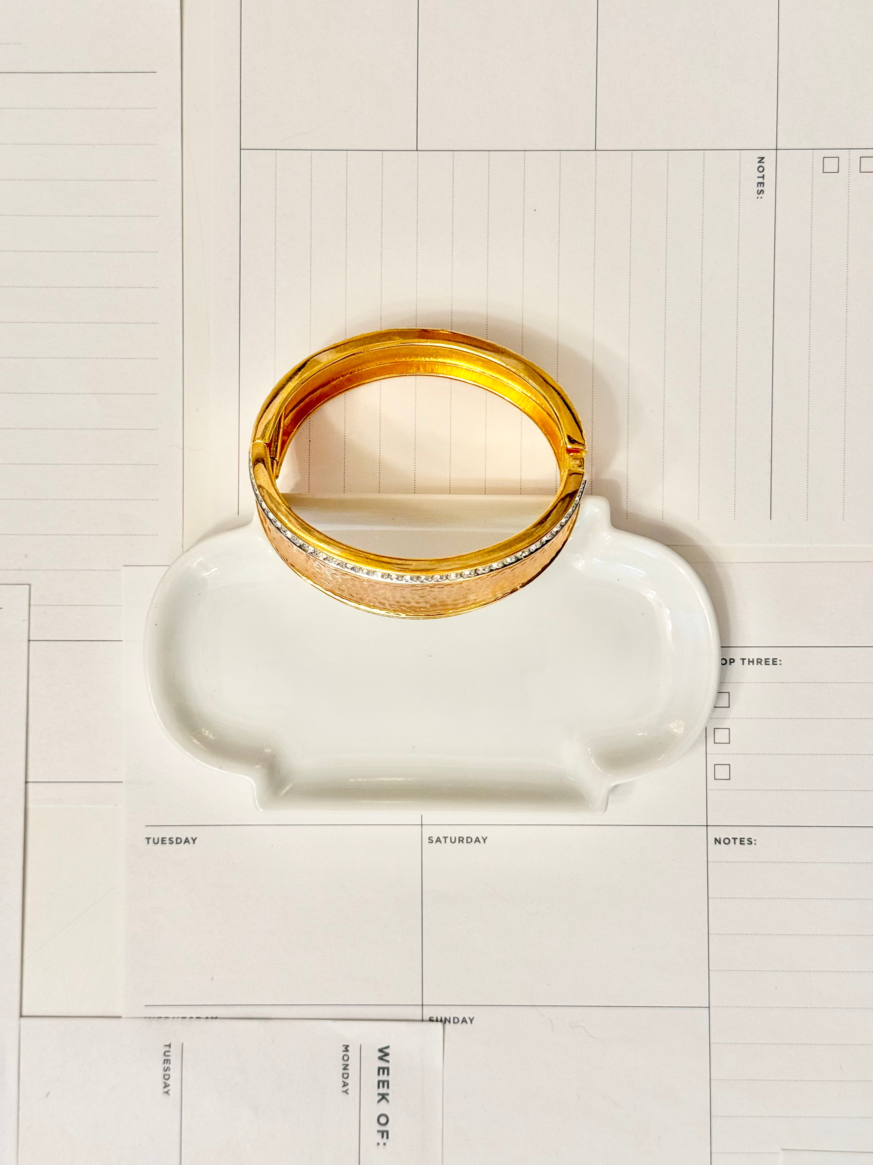 Truly classy gold plated bracelet adorned with pave set stones... lovely