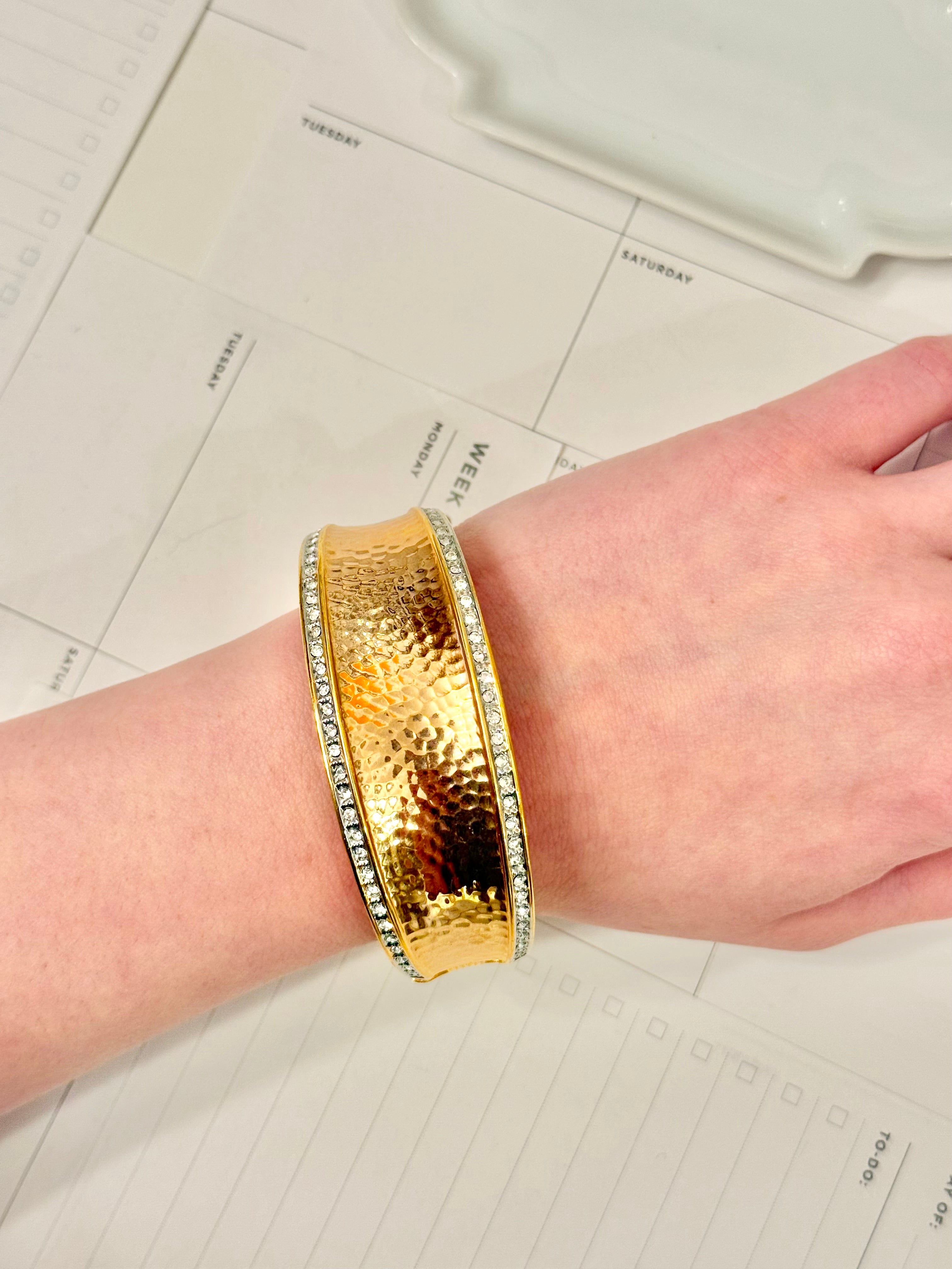 Truly classy gold plated bracelet adorned with pave set stones... lovely