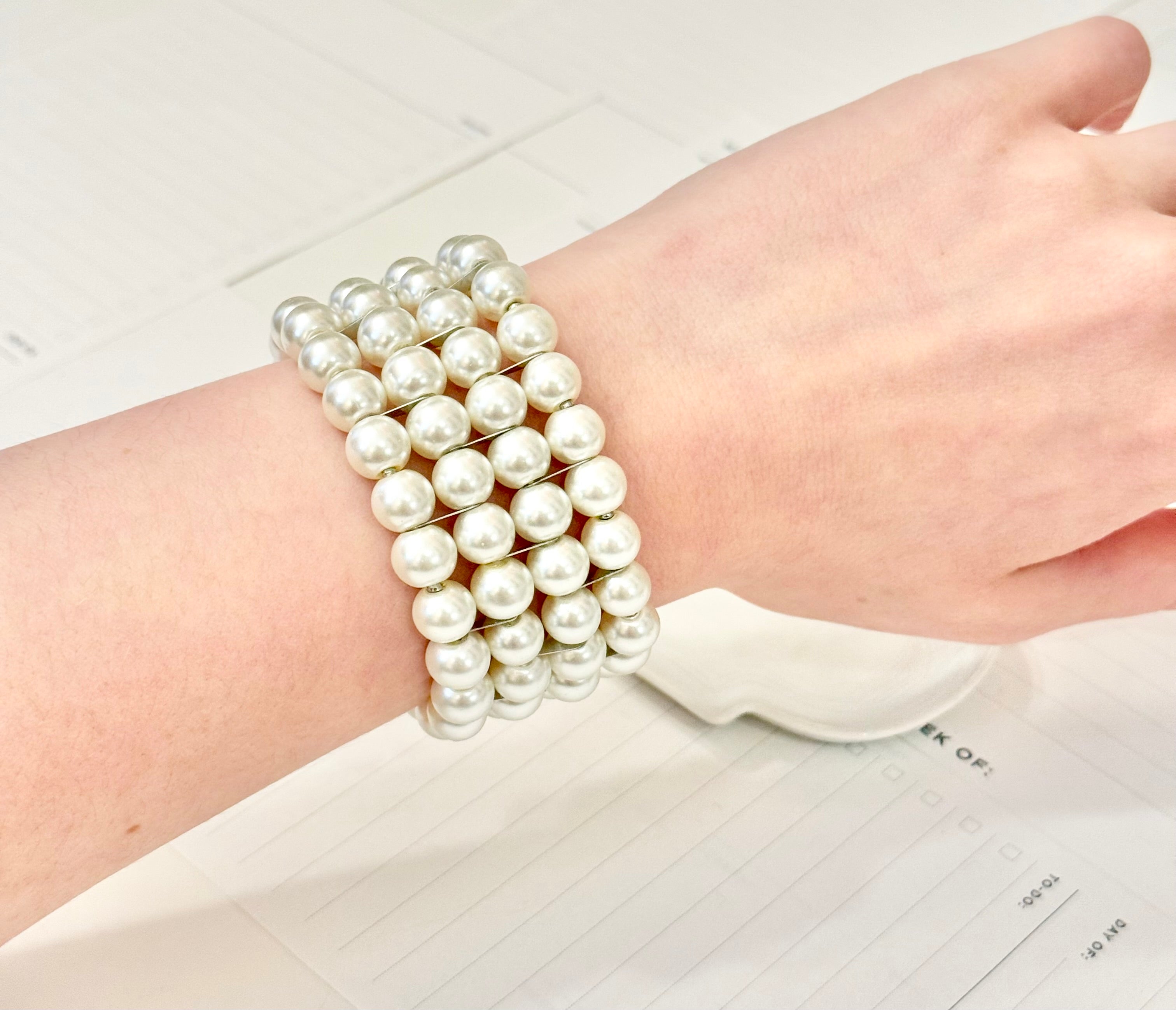 The most charming multi strand pearl bracelet....