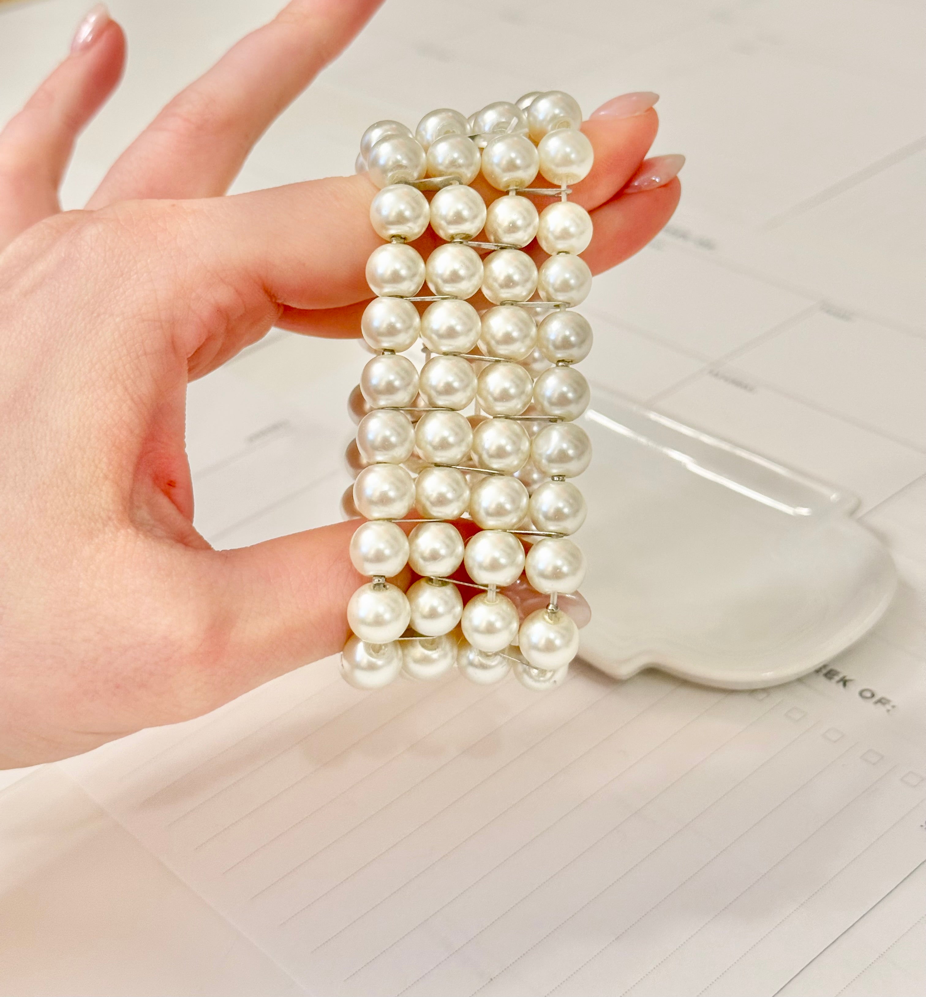 The most charming multi strand pearl bracelet....