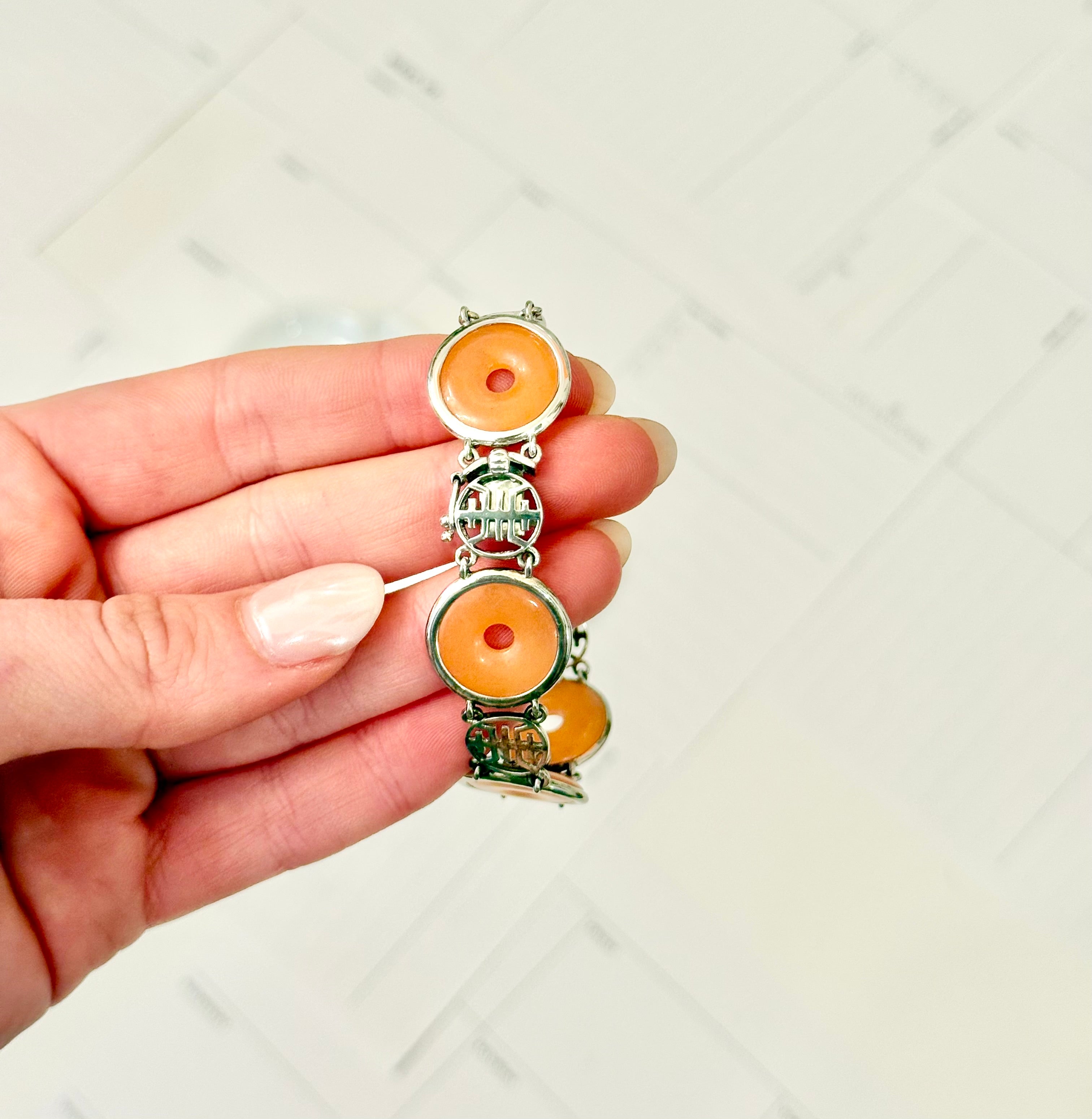 The most whimsical jade sterling bracelet.....