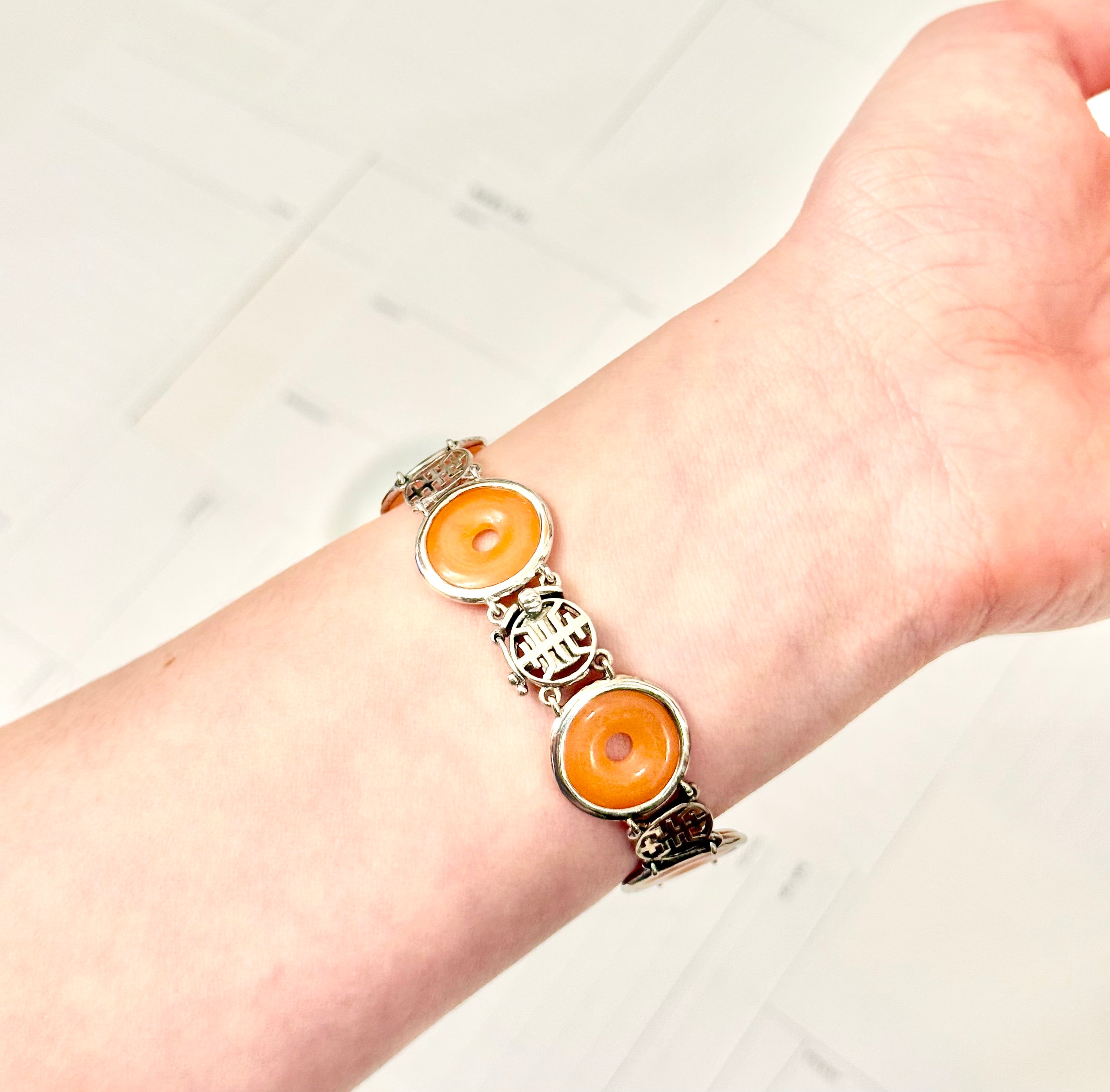 The most whimsical jade sterling bracelet.....