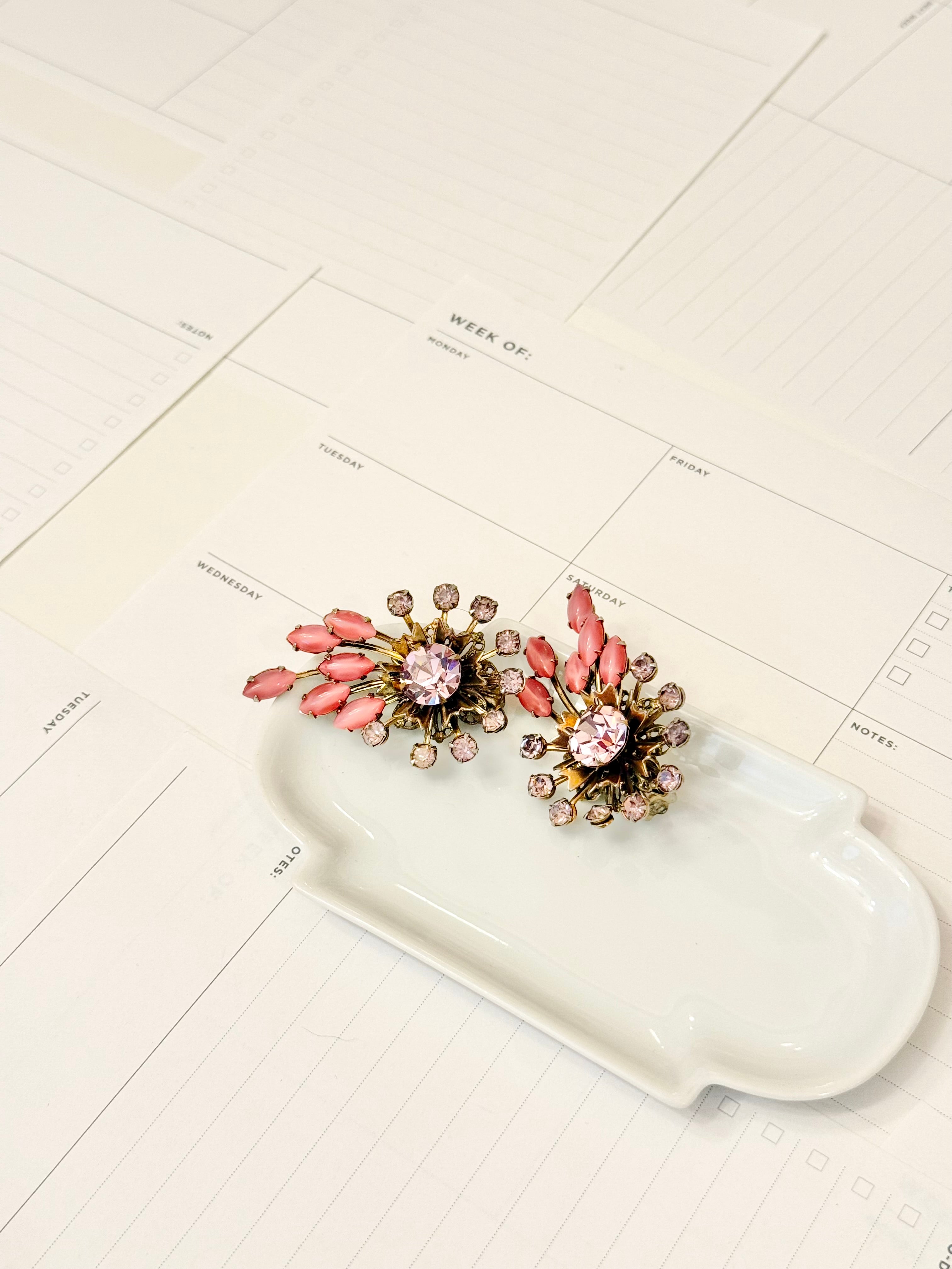 1960's most delicious pink ear climbers....