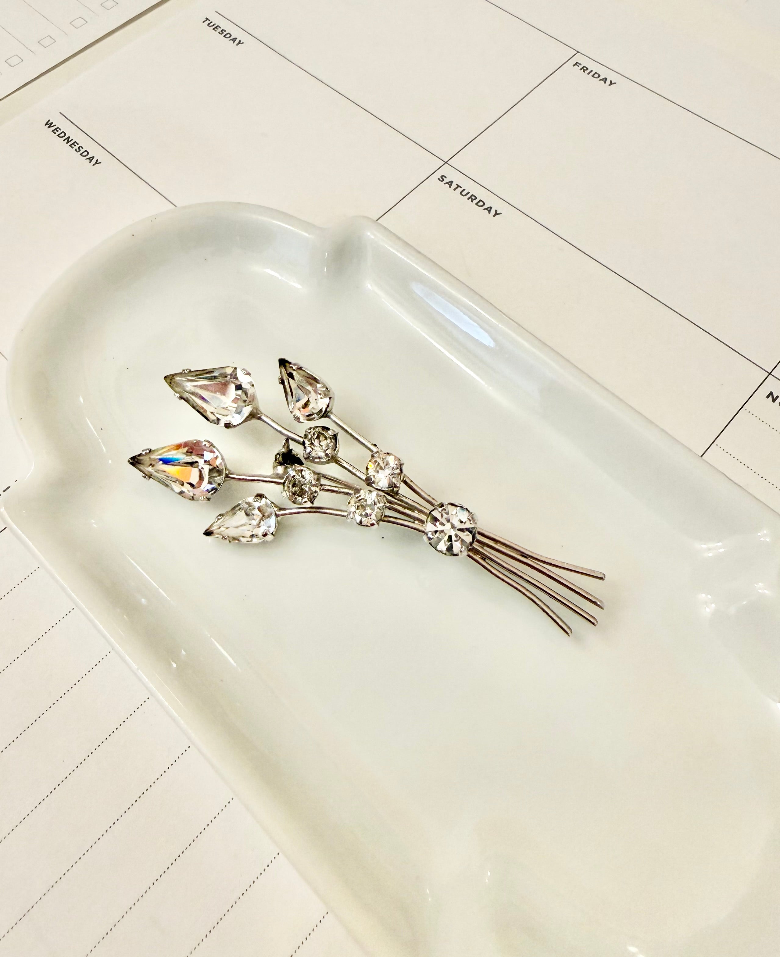 1940's most delicious Austrian glass floral sprig brooch... so darling