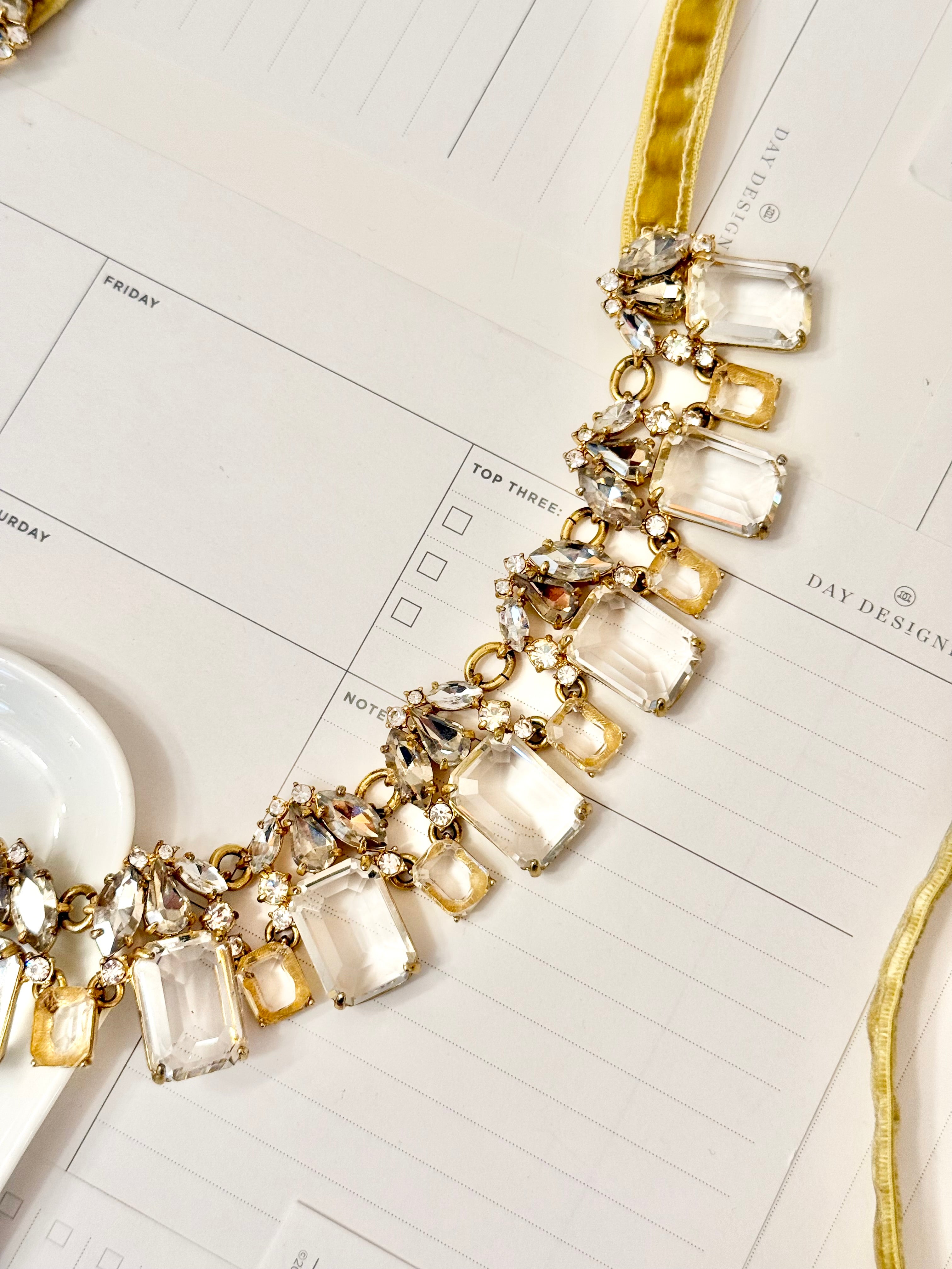 Ladies on Holiday reimagined stunning necklace with vintage french velvet.