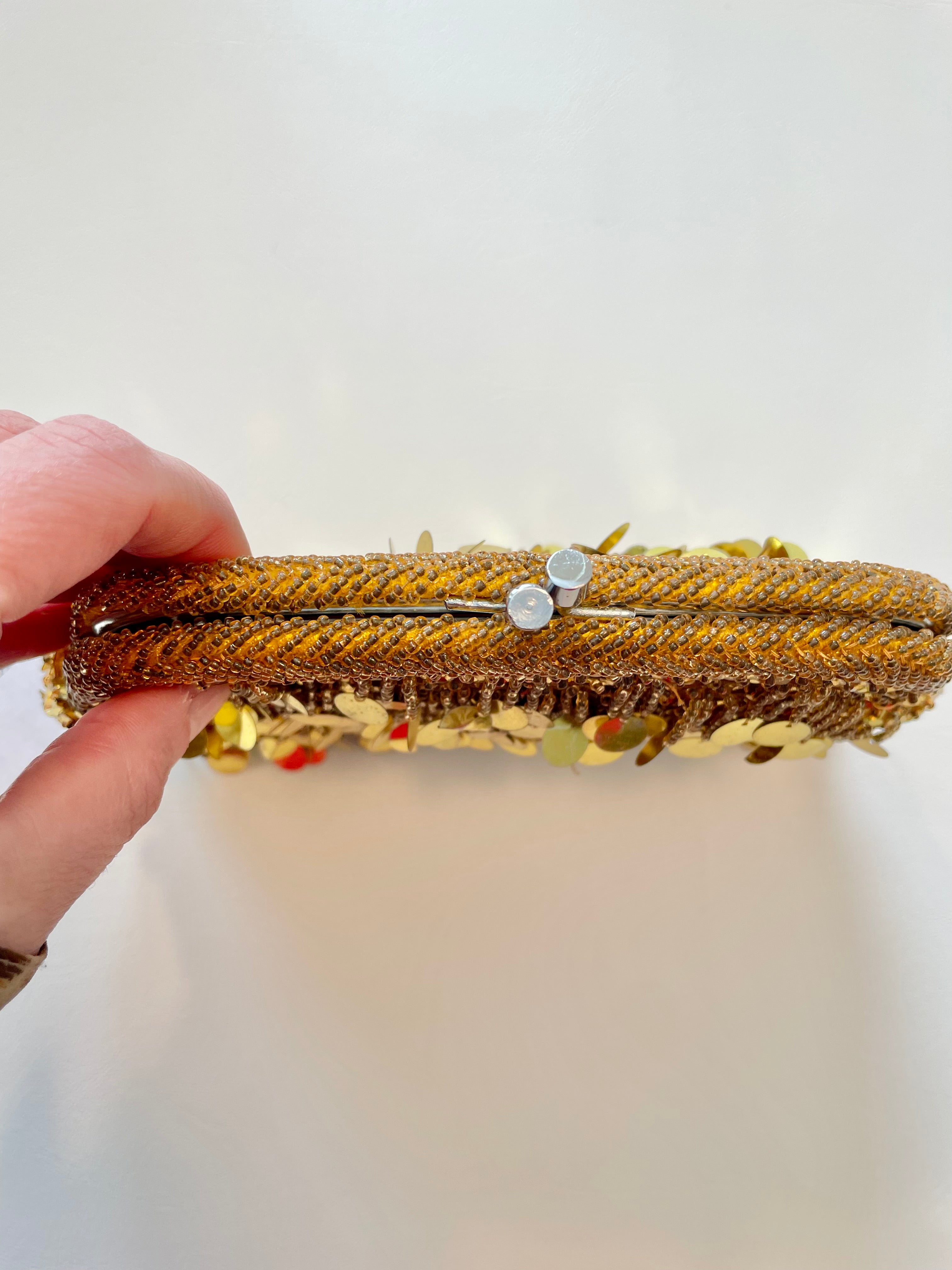 Vintage 1960's gold sequin and beaded party girl clutch bag... so divine bag