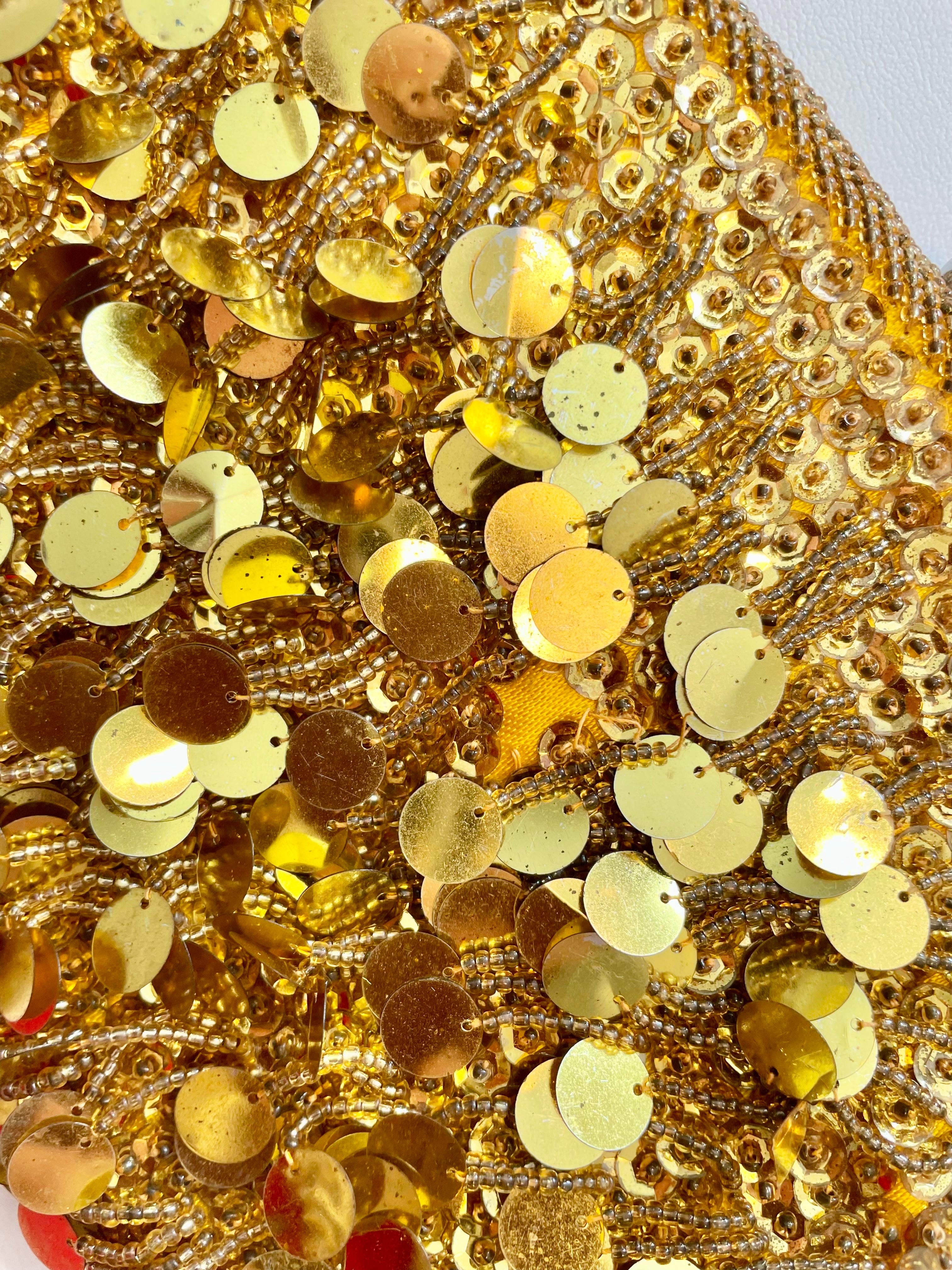 Vintage 1960's gold sequin and beaded party girl clutch bag... so divine bag